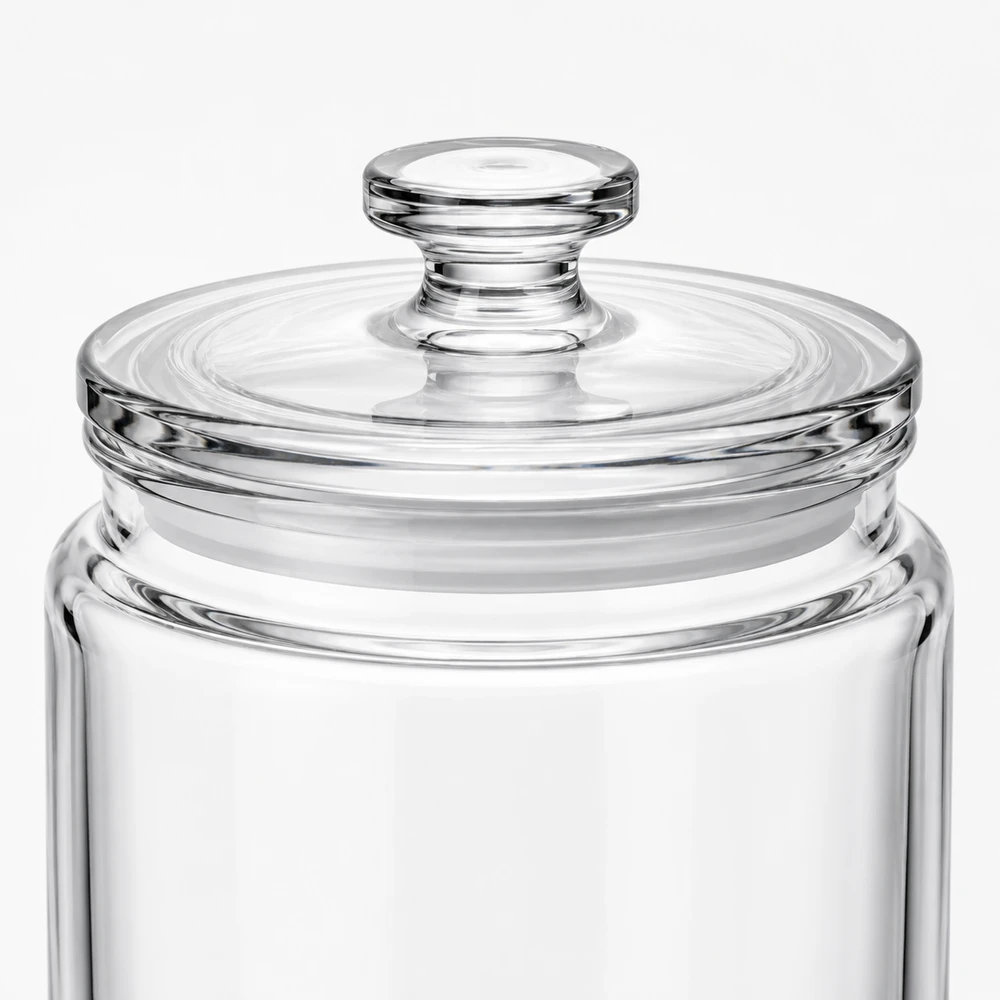 Crystal Food Storage Jar in high-clarity crystal glass - packing view