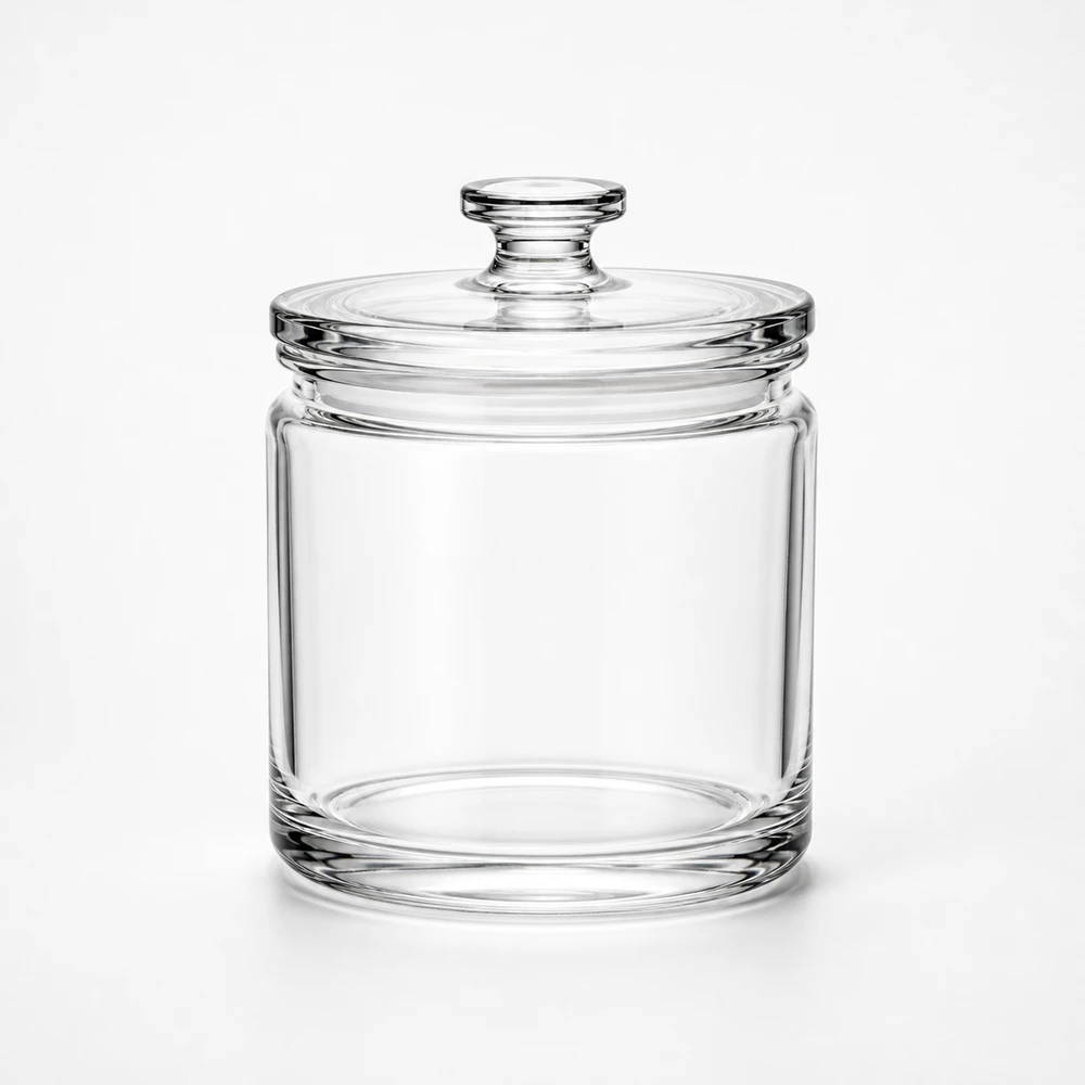 Crystal Food Storage Jar in high-clarity crystal glass - decoration view