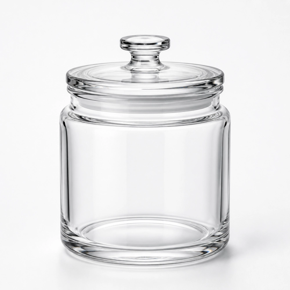 Crystal Food Storage Jar in high-clarity crystal glass - front view