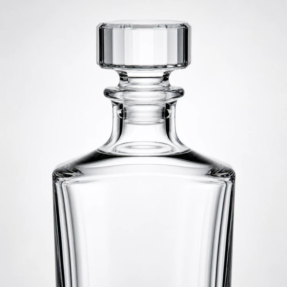 Crystal Heavy-Base Liquor Bottle in high-clarity crystal glass - packing view