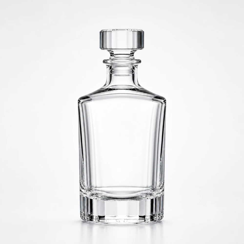 Crystal Heavy-Base Liquor Bottle in high-clarity crystal glass - decoration view