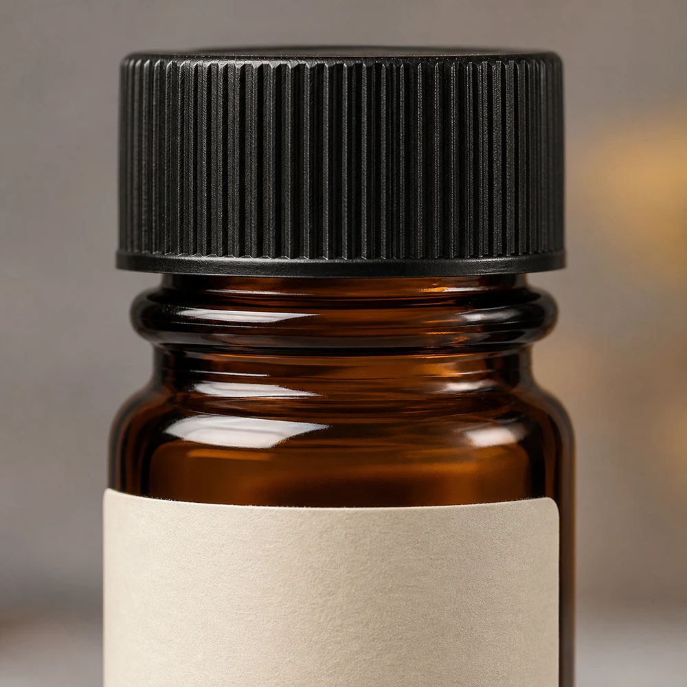 Amber Glass Sample Vial with closure for essential oil packaging - packing view