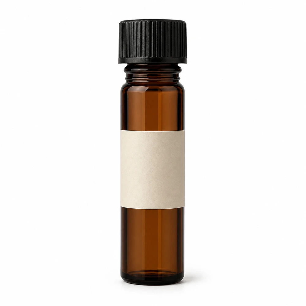 Amber Glass Sample Vial with closure for essential oil packaging - decoration view