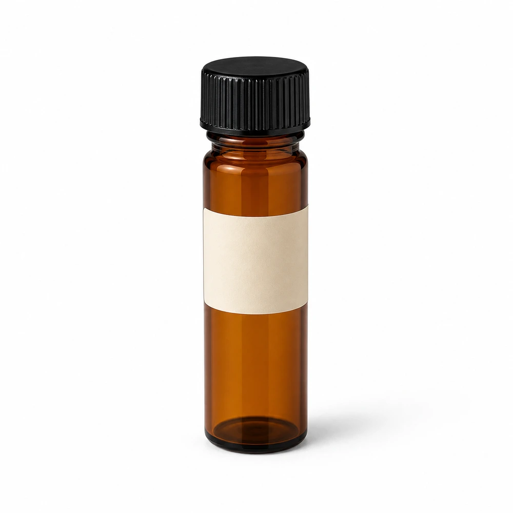 Amber Glass Sample Vial with closure for essential oil packaging - closure detail