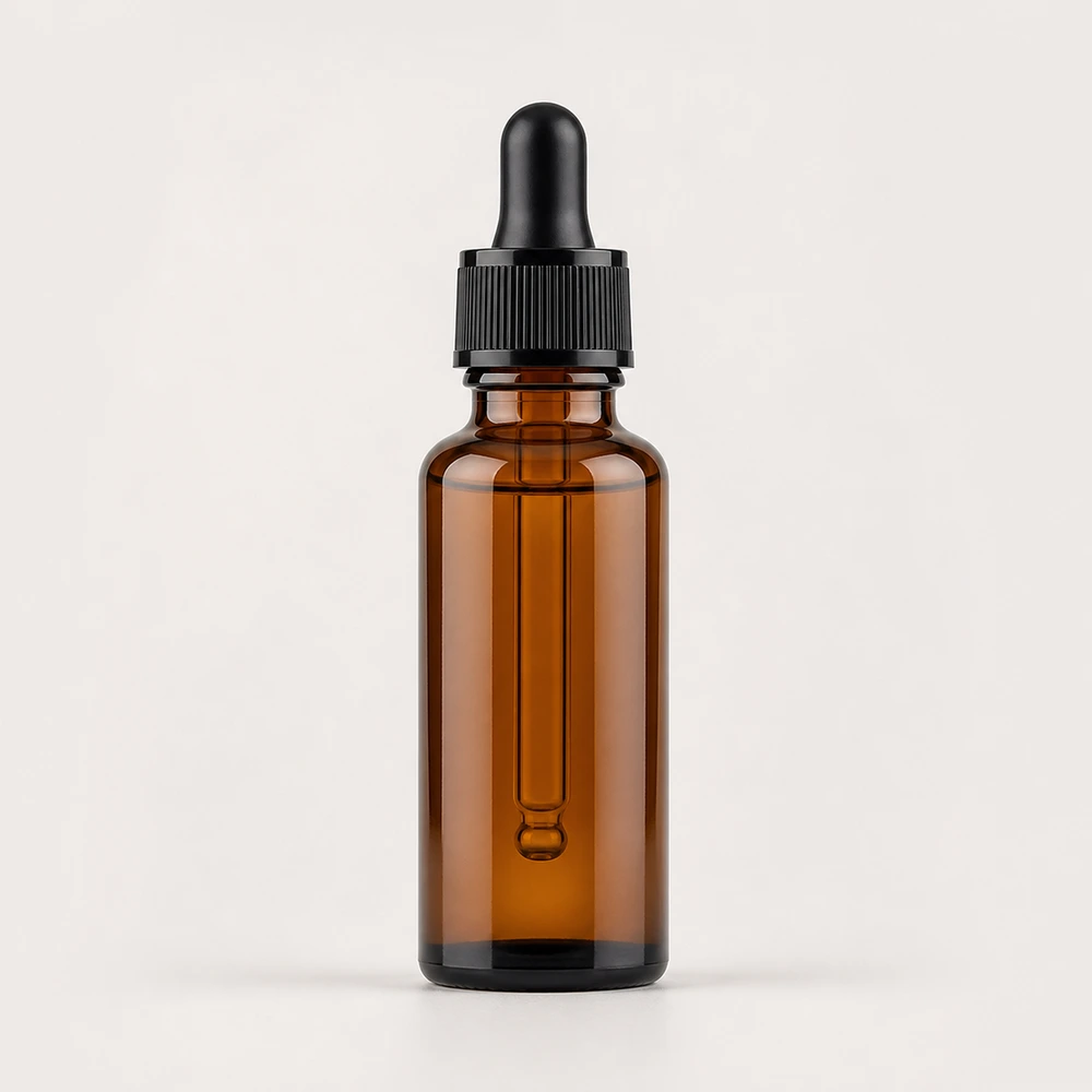 Beard Oil Bottle with closure for essential oil packaging - decoration view