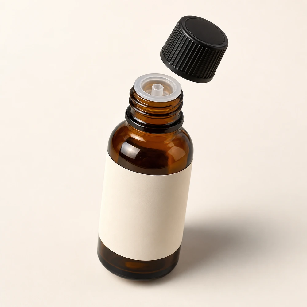 Essential Oil Pour Out Bottle with closure for essential oil packaging - closure detail