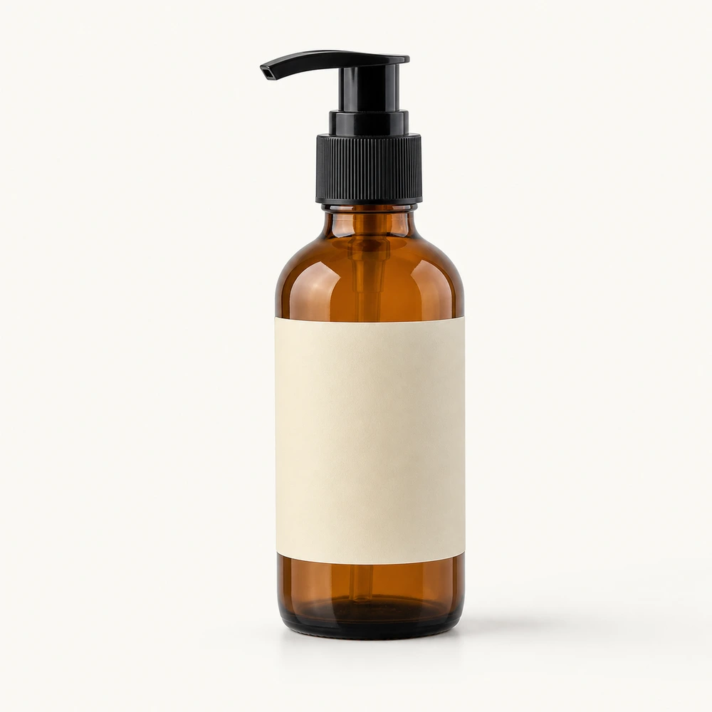 Essential Oil Pump Bottle with closure for essential oil packaging - front view