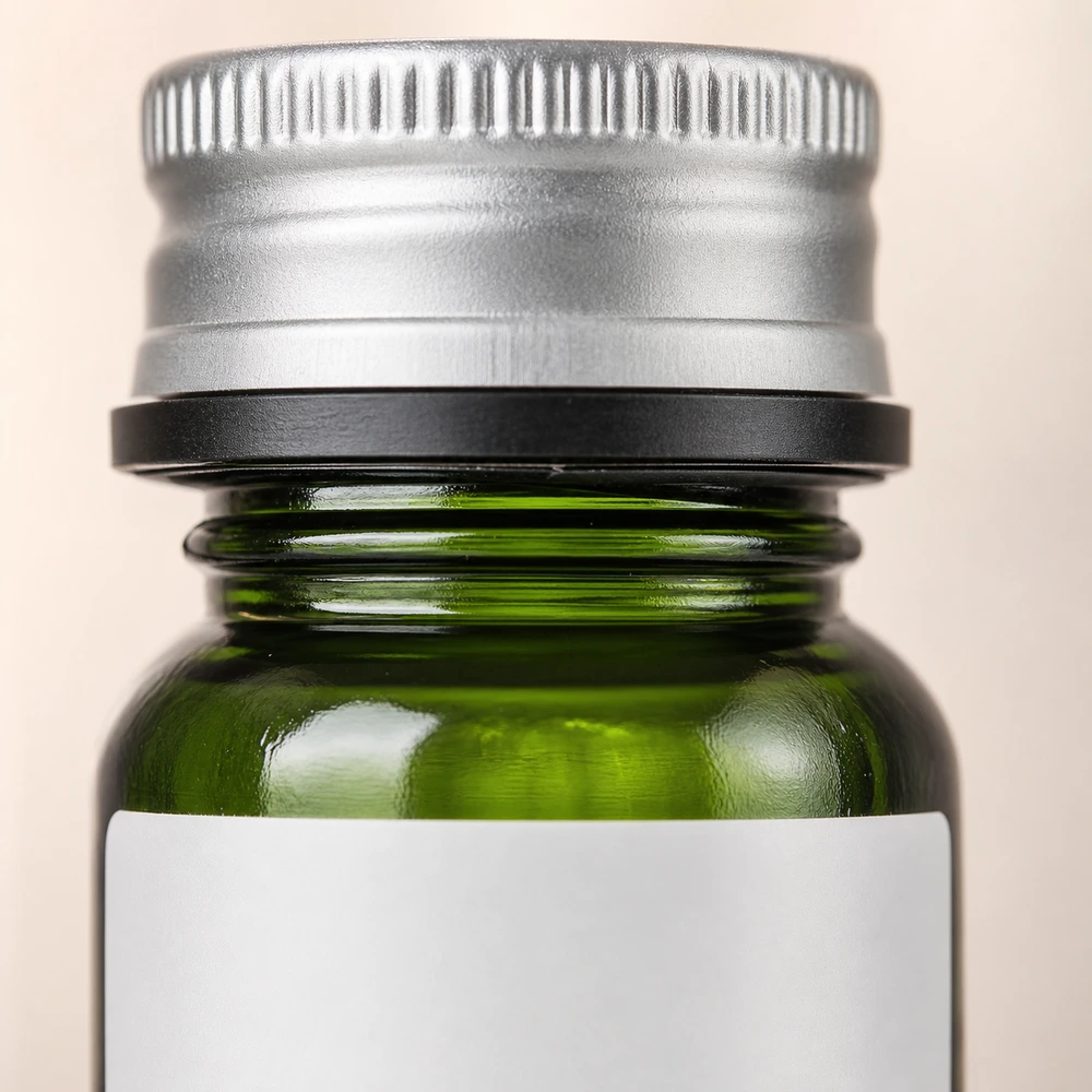 Green Glass Essential Oil Bottle with closure for essential oil packaging - packing view