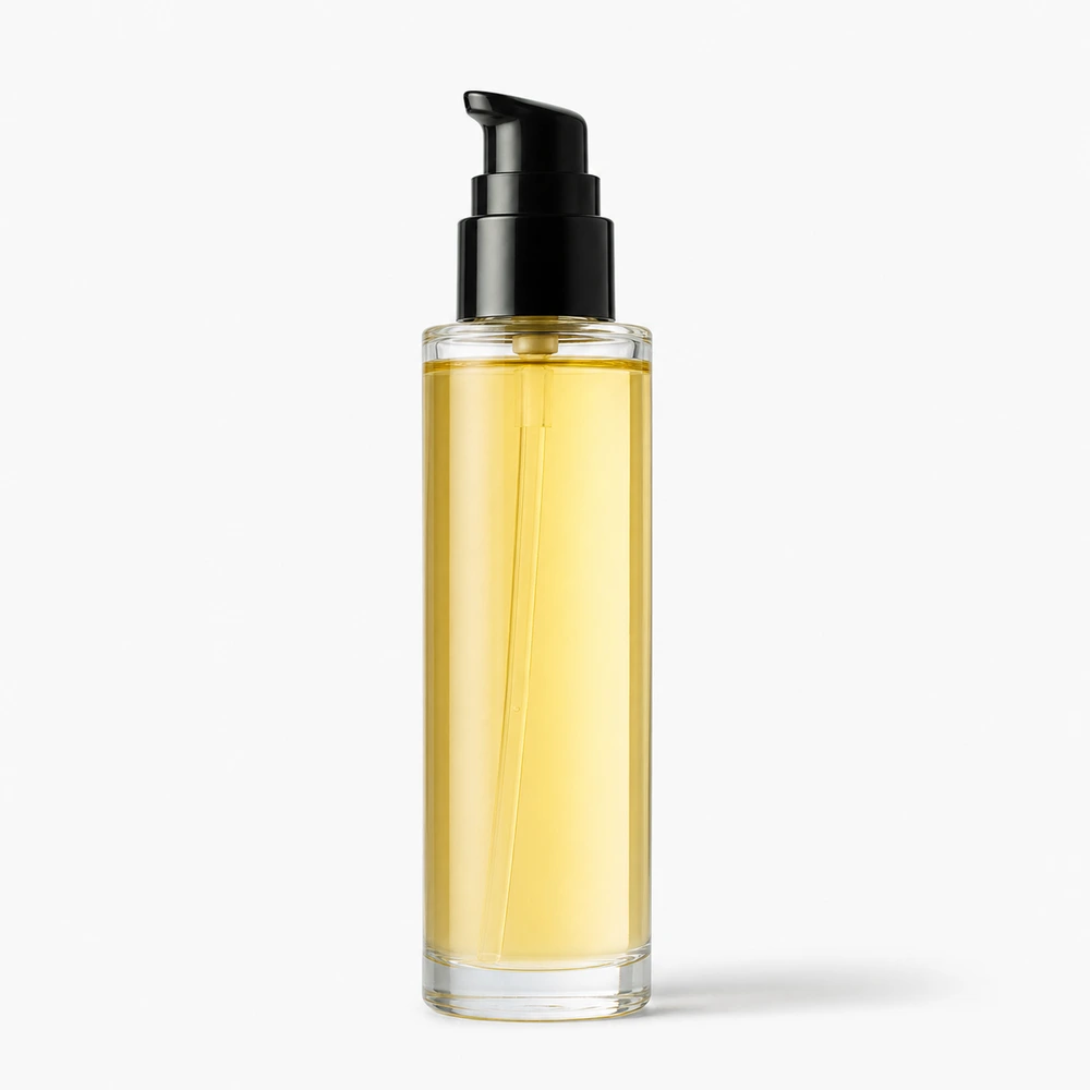 Hair Oil Bottle with closure for essential oil packaging - front view