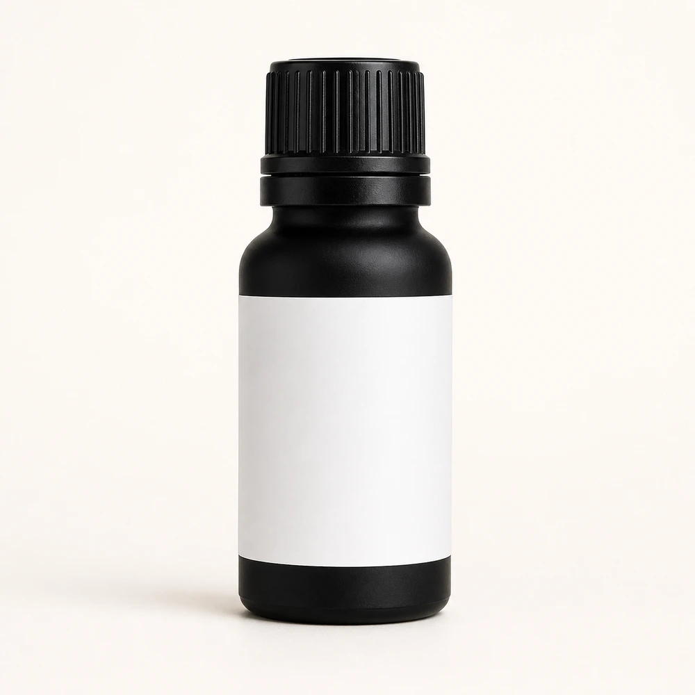Matte Black Essential Oil Bottle with closure for essential oil packaging - decoration view