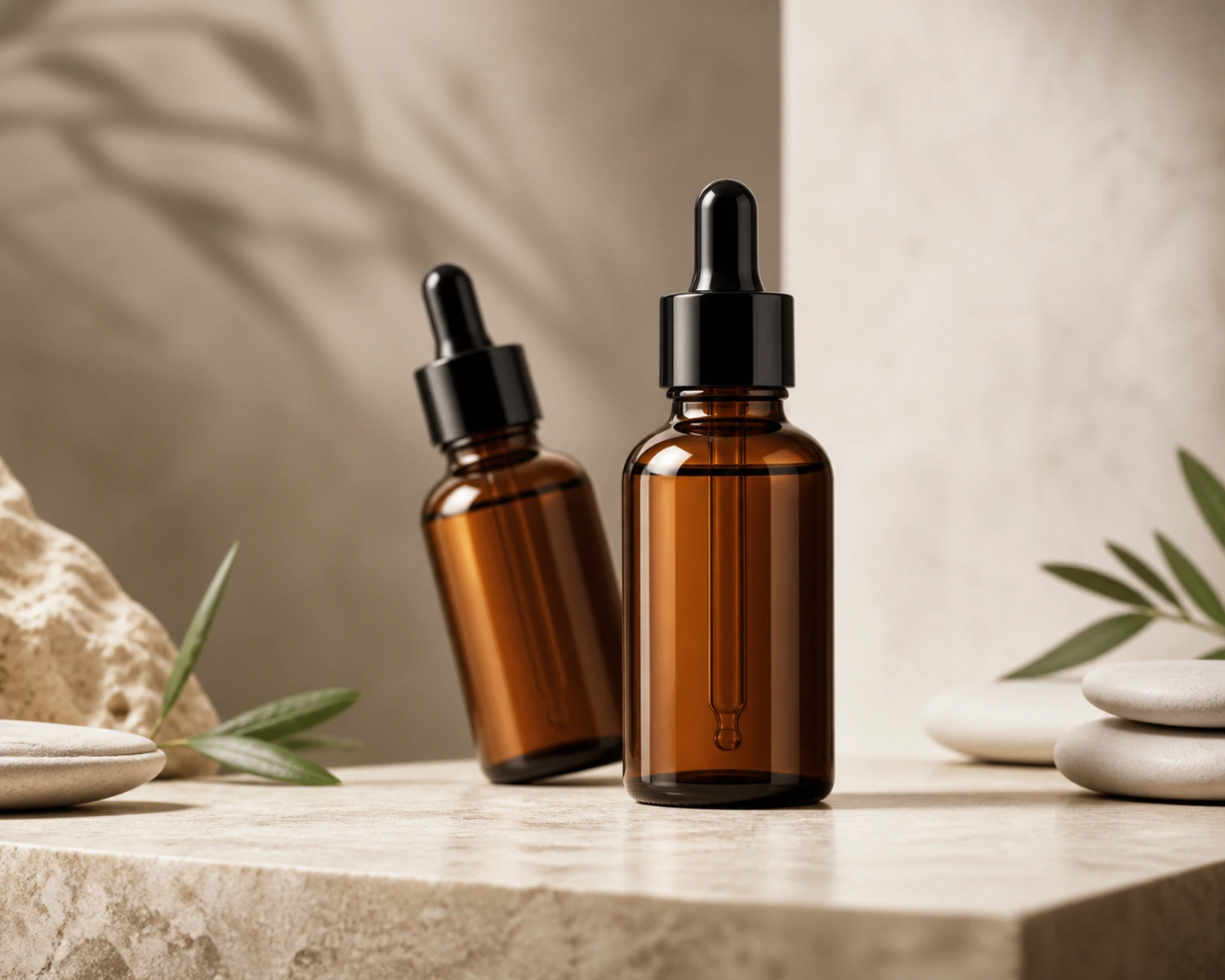 Aromatherapy Oil Bottle finished product effect render for aromatherapy oil bottle, aromatherapy glass bottle 10ml, wellness oil packaging
