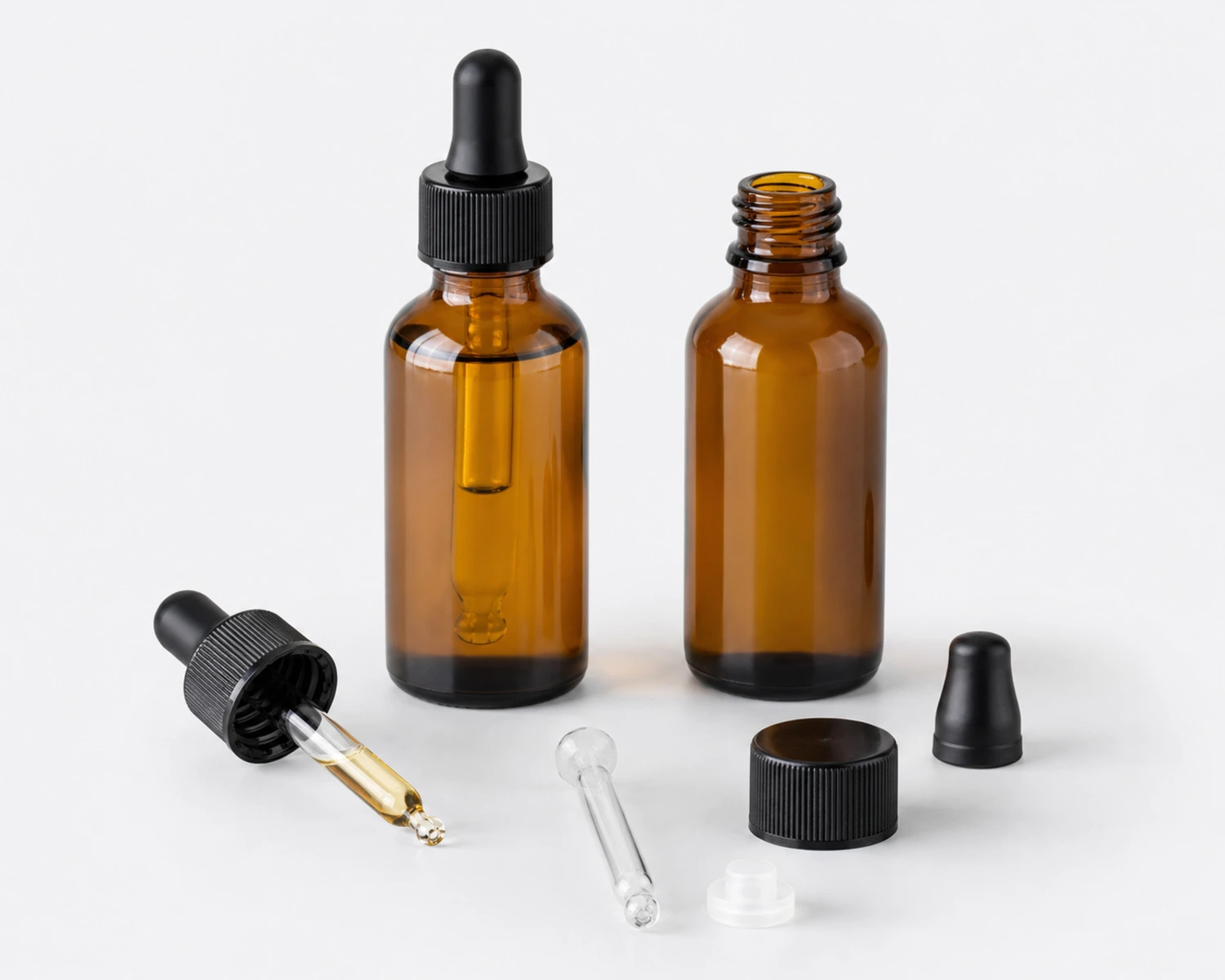 Beard Oil Bottle accessories and closure detail for beard oil bottle, 30ml beard oil dropper bottle, black beard oil bottle