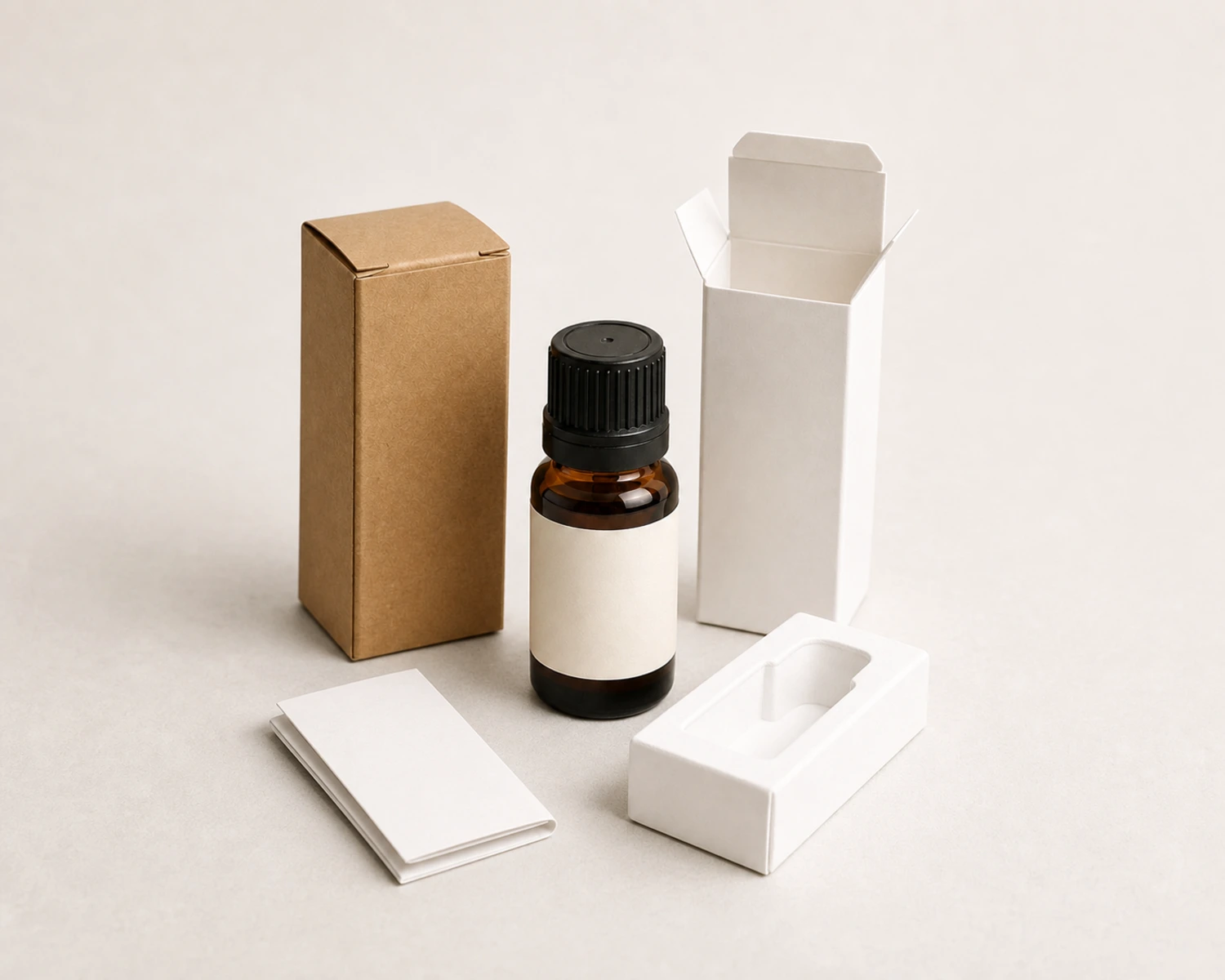 Child Resistant Essential Oil Bottle box packaging presentation for child resistant essential oil bottle, CRC dropper bottle, 30ml child resistant glass bottle