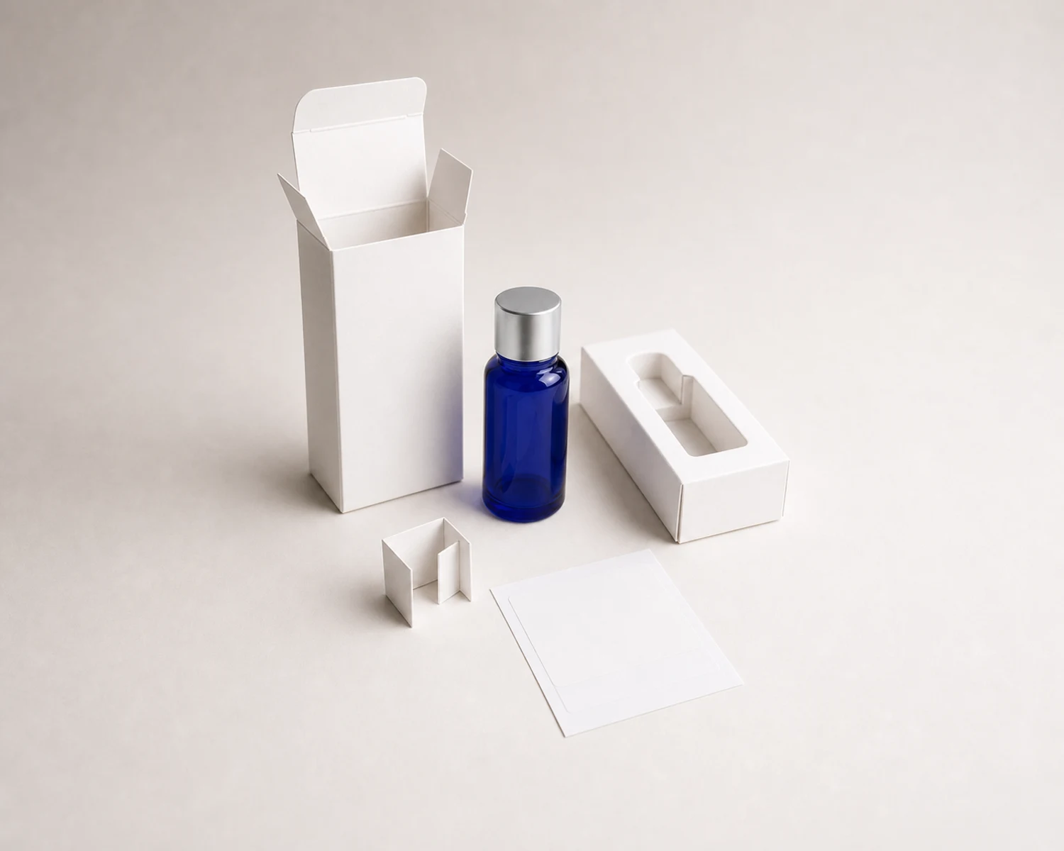 Cobalt Blue Essential Oil Bottle box packaging presentation for cobalt blue essential oil bottle, blue glass dropper bottle 10ml, cobalt Boston round bottle