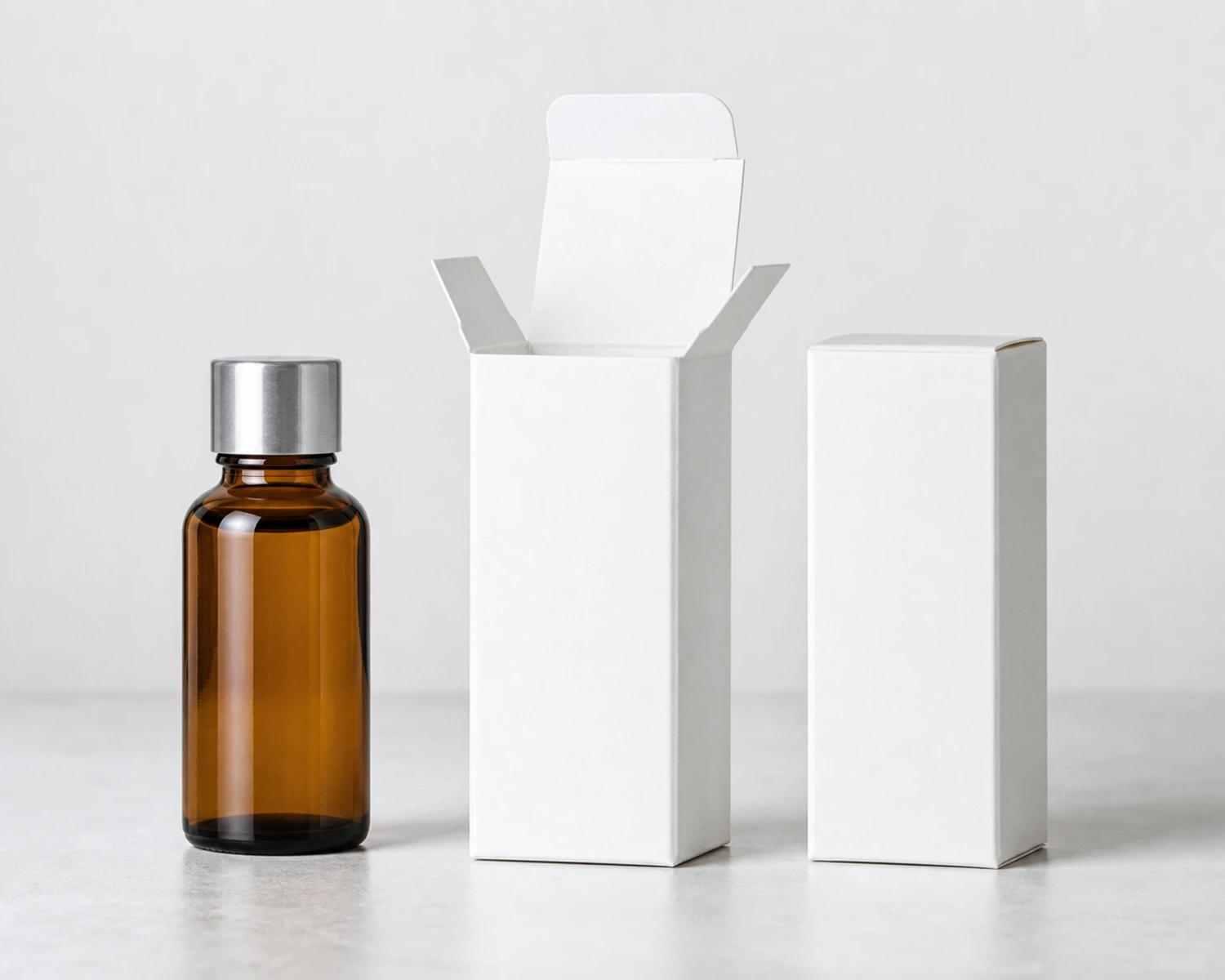 Essential Oil Aluminum Cap Bottle box packaging presentation for essential oil aluminum cap bottle, amber bottle with aluminum cap, 10ml oil bottle with metal cap