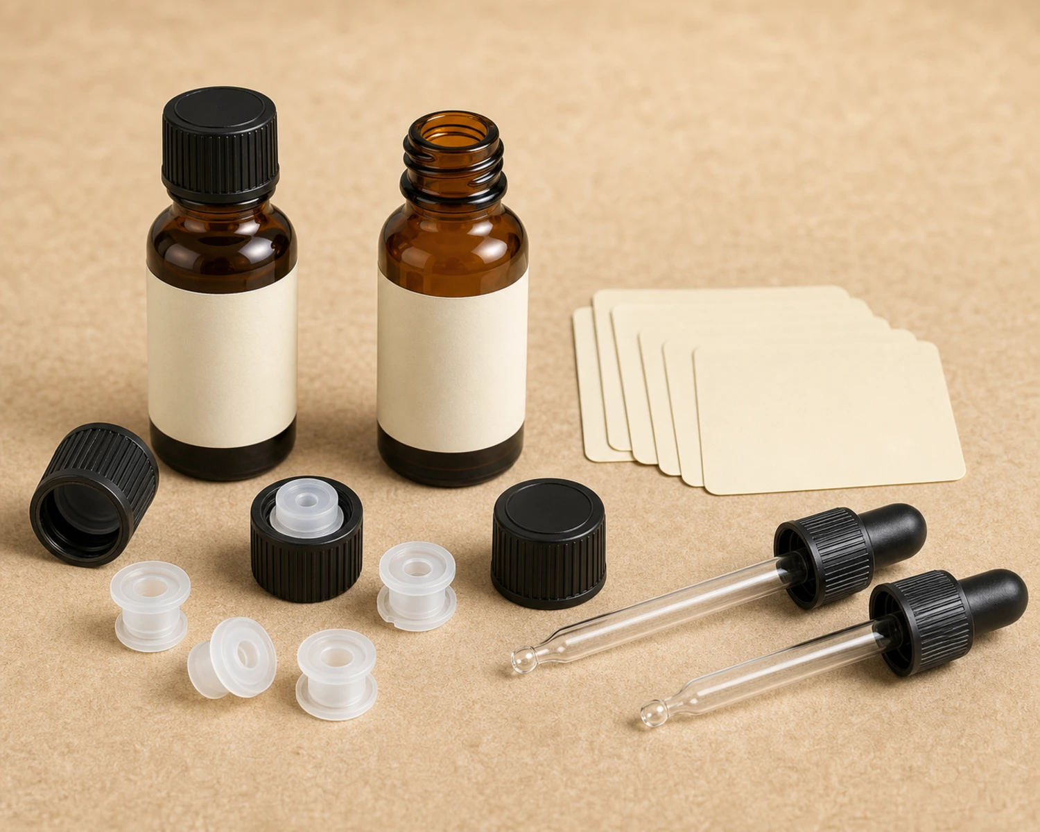 Essential Oil Blend Bottle accessories and closure detail for essential oil blend bottle, custom blend oil bottle, 15ml essential oil blend bottle