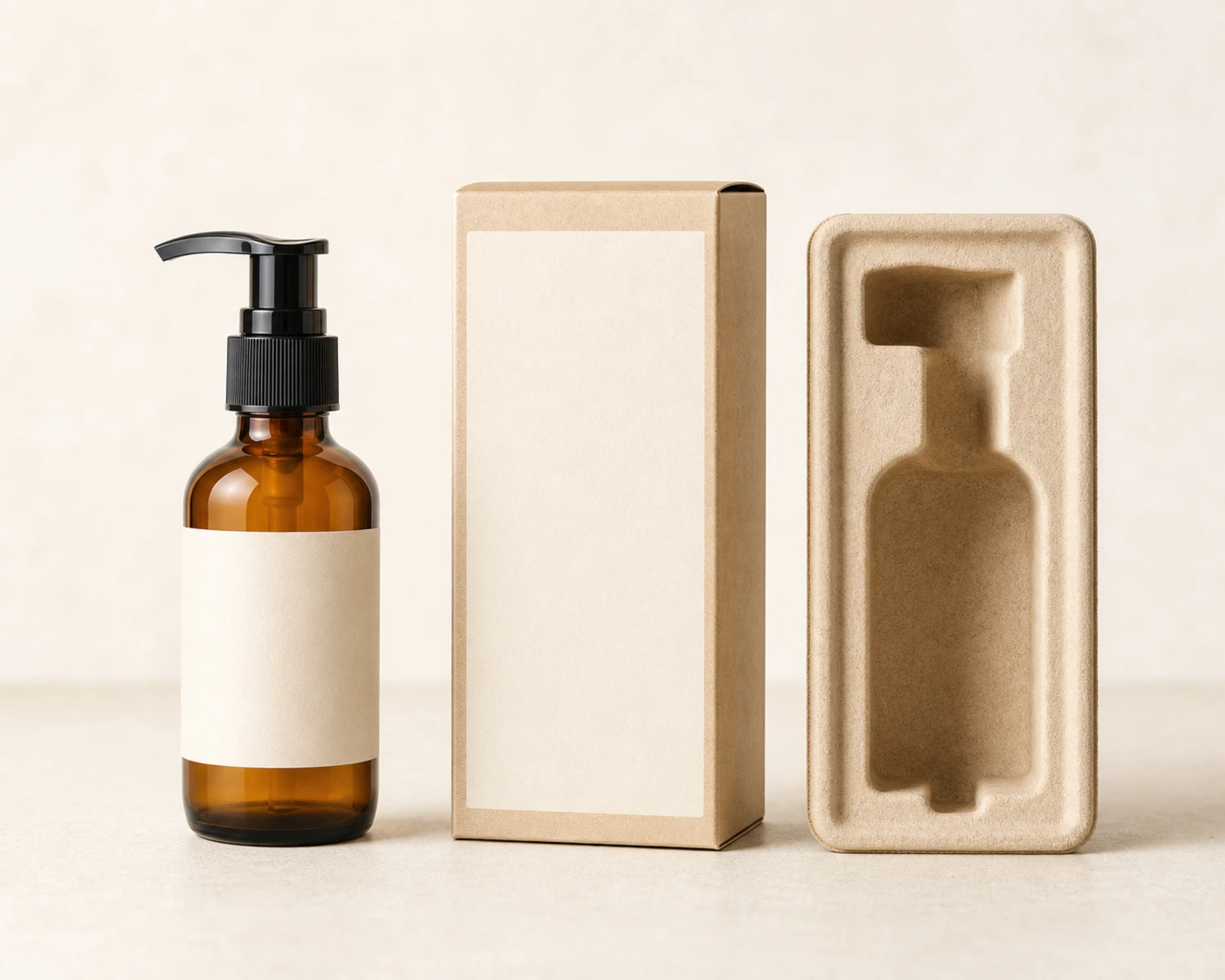 Essential Oil Pump Bottle box packaging presentation for essential oil pump bottle, glass pump bottle for oil, 30ml treatment pump bottle