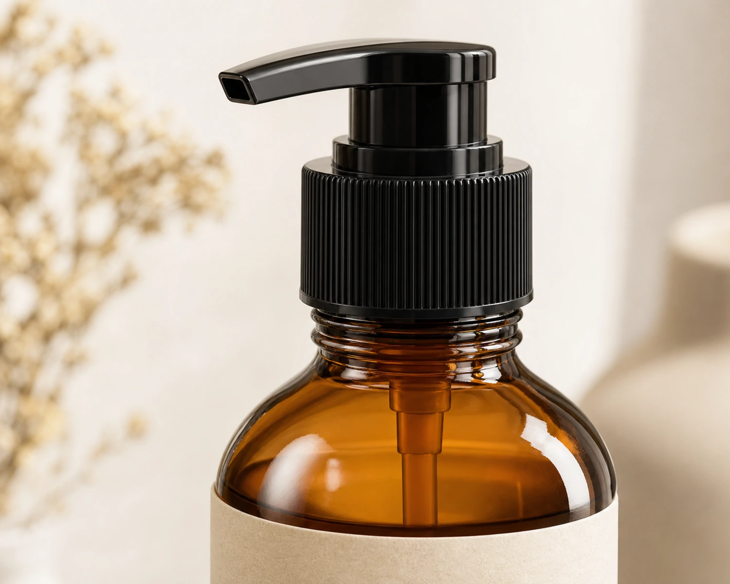 Essential Oil Pump Bottle craft and finish detail for essential oil pump bottle, glass pump bottle for oil, 30ml treatment pump bottle