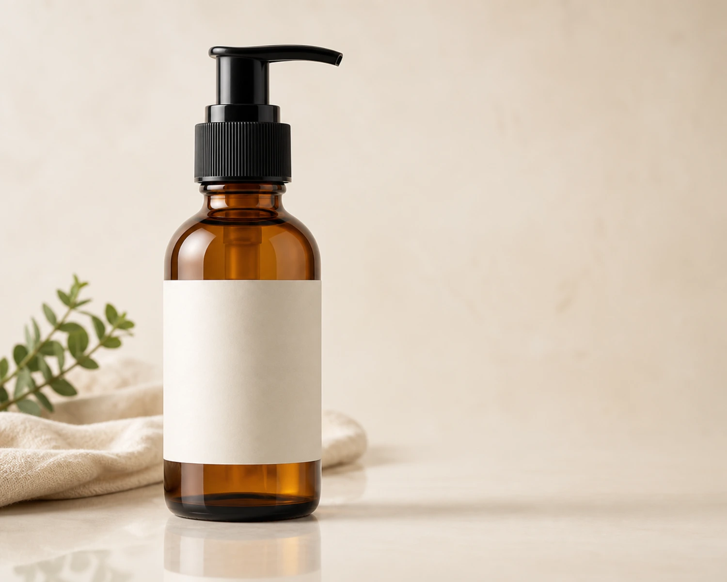 Essential Oil Pump Bottle finished product effect render for essential oil pump bottle, glass pump bottle for oil, 30ml treatment pump bottle