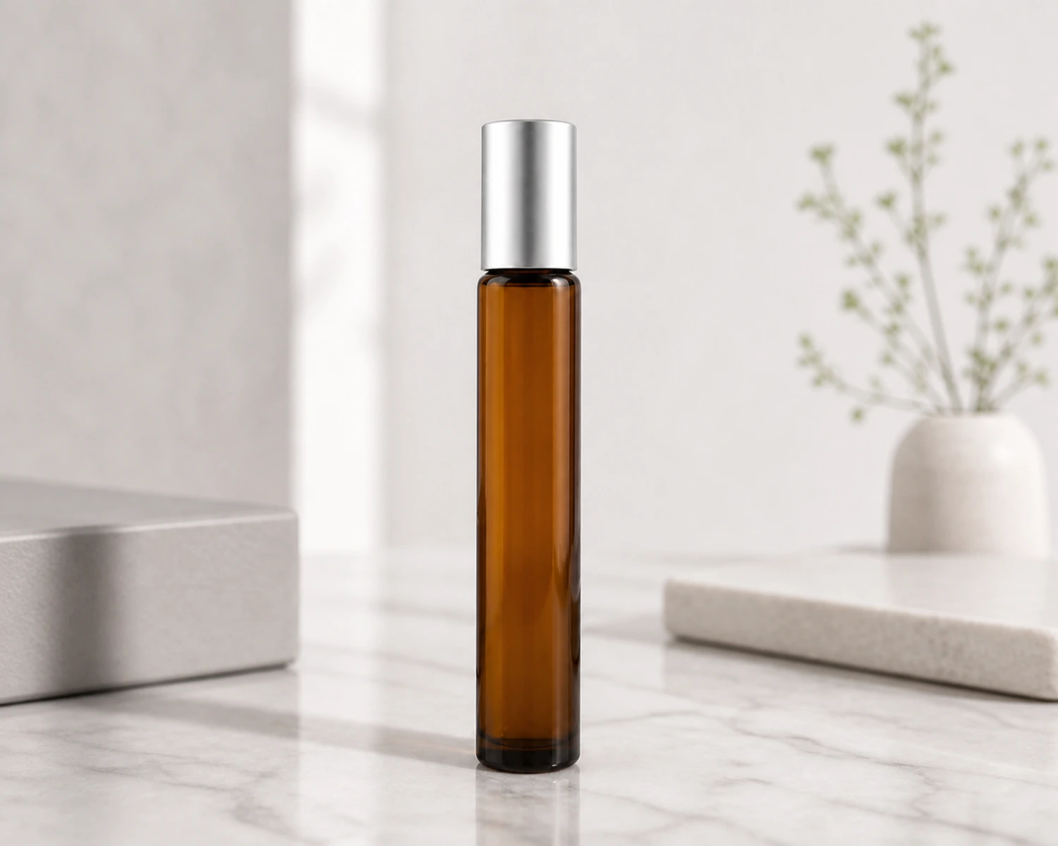 Essential Oil Roller Bottle finished bottle campaign image showing premium essential oil packaging presentation