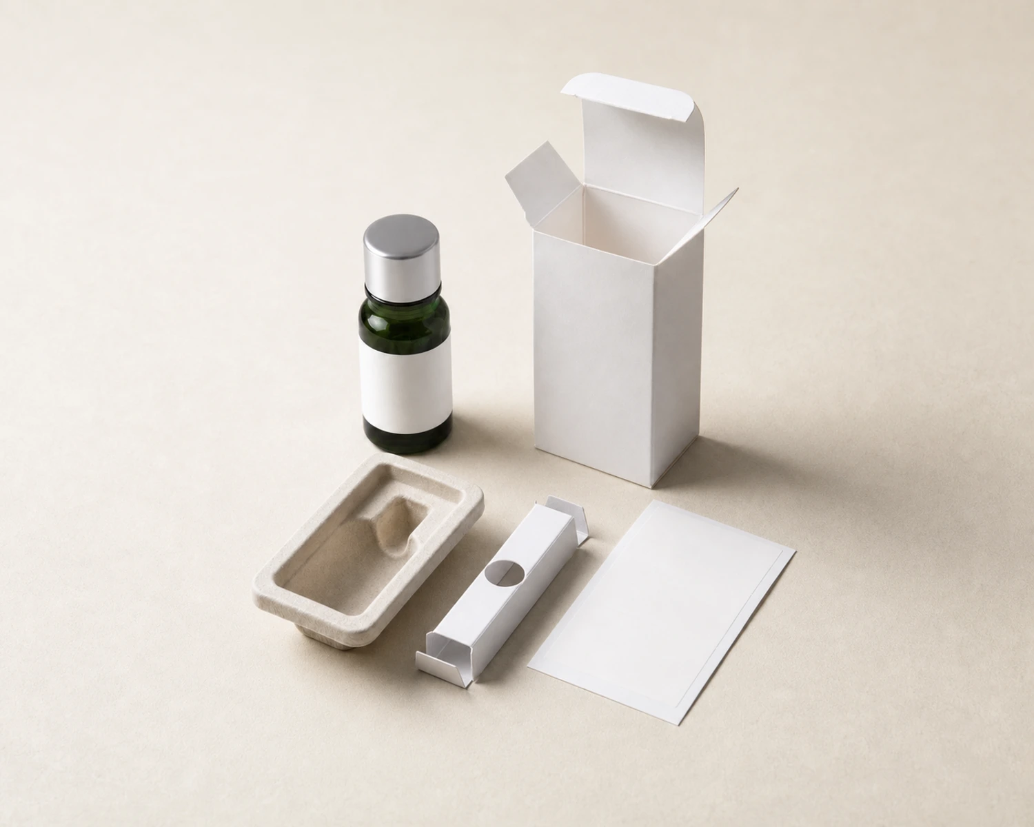 Green Glass Essential Oil Bottle box packaging presentation for green glass essential oil bottle, green dropper bottle 30ml, green aromatherapy oil bottle