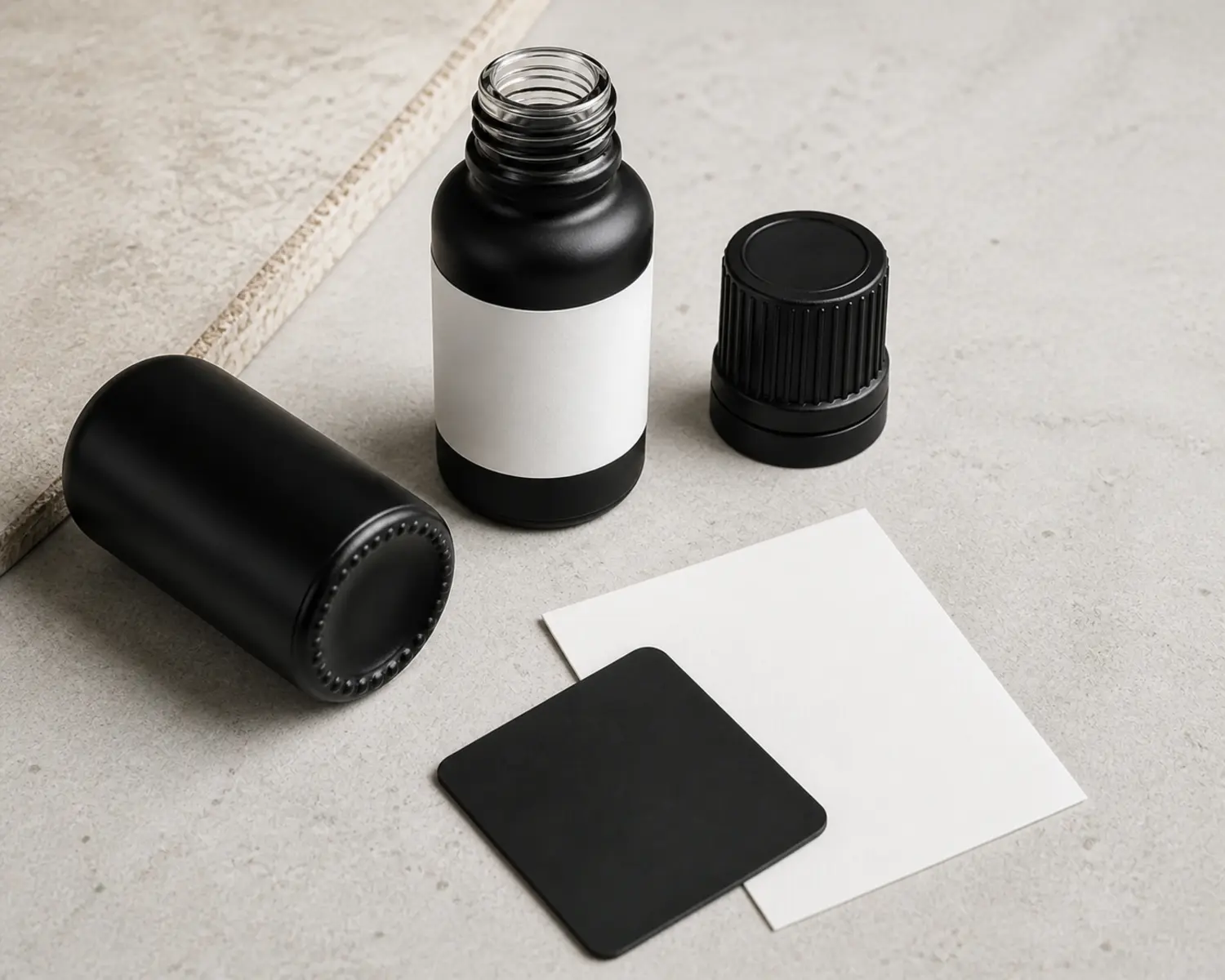 Matte Black Essential Oil Bottle craft and finish detail for matte black essential oil bottle, black glass dropper bottle 30ml, luxury essential oil packaging