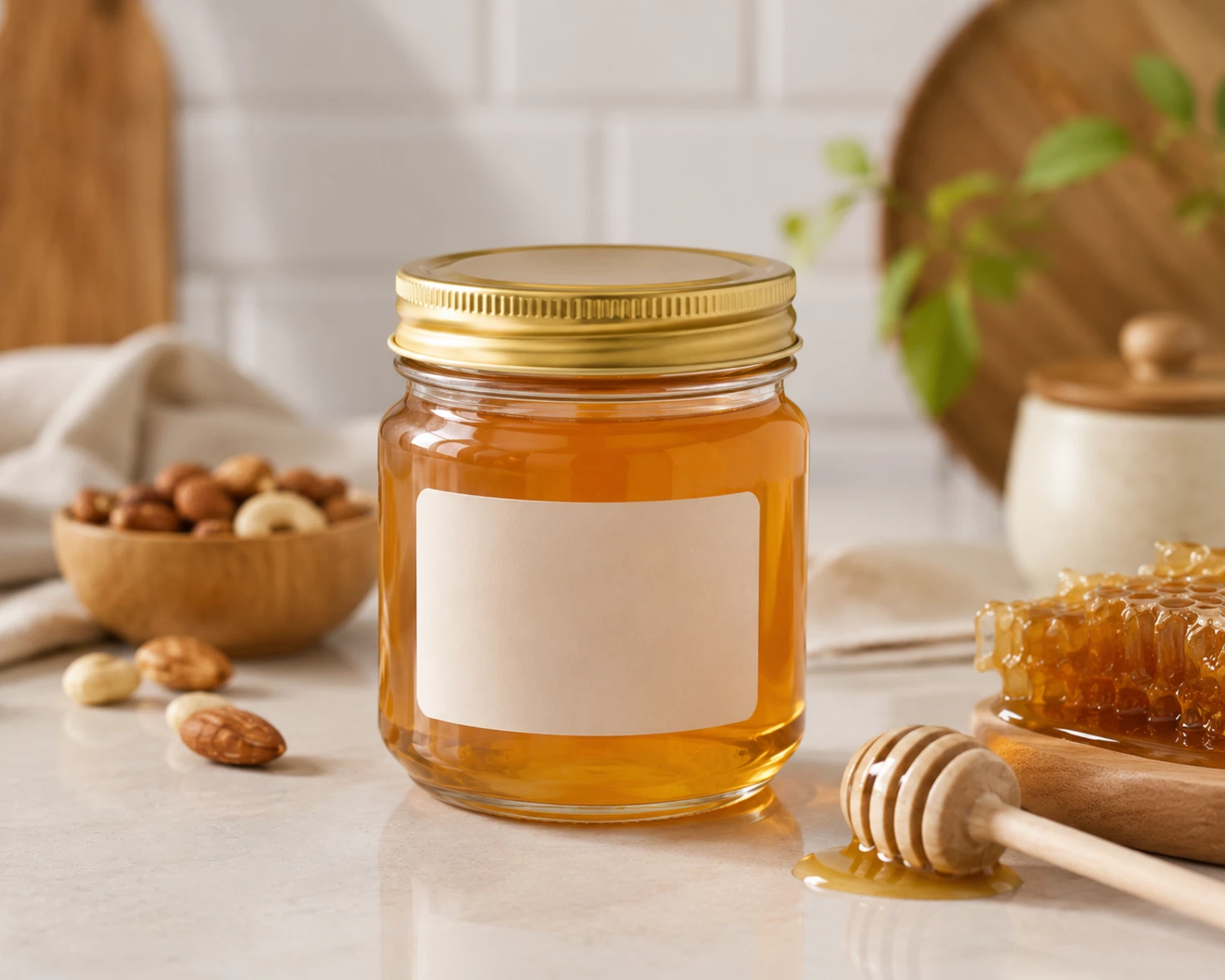 Screw-Top Food Glass Jar finished food packaging campaign image showing premium glass jar presentation