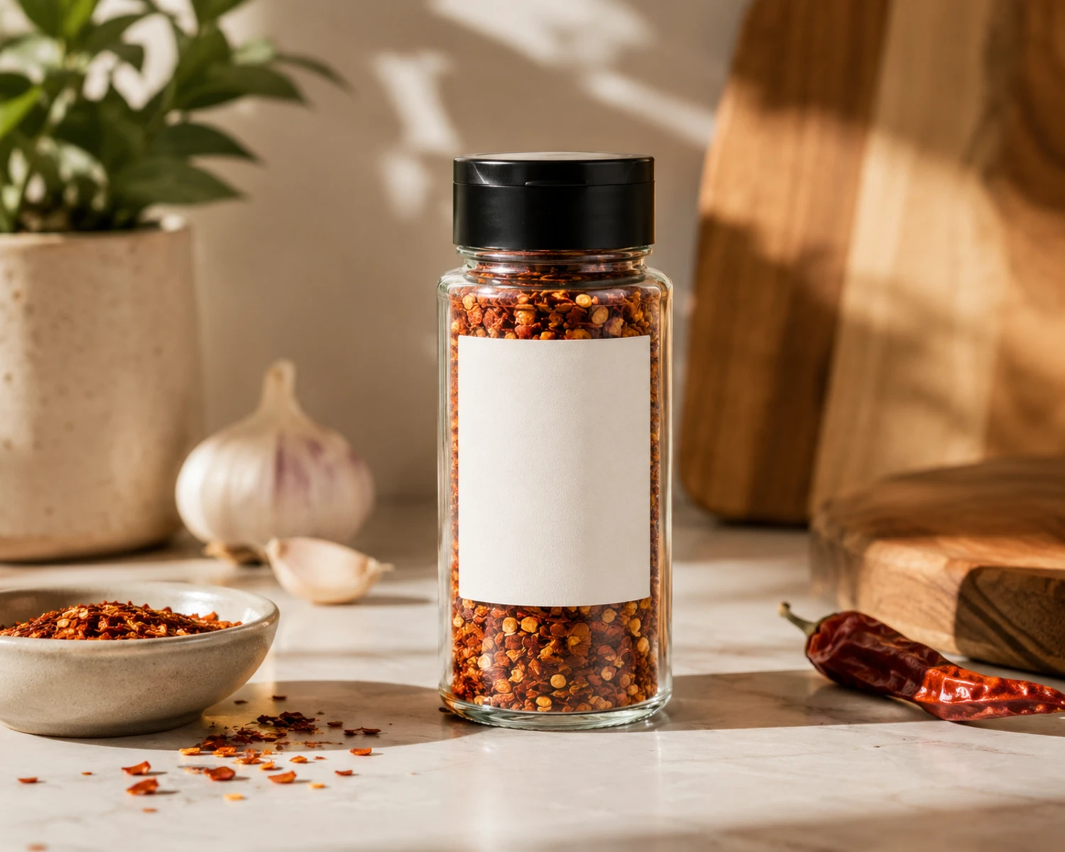 Spice Glass Jar finished food packaging campaign image showing premium glass jar presentation