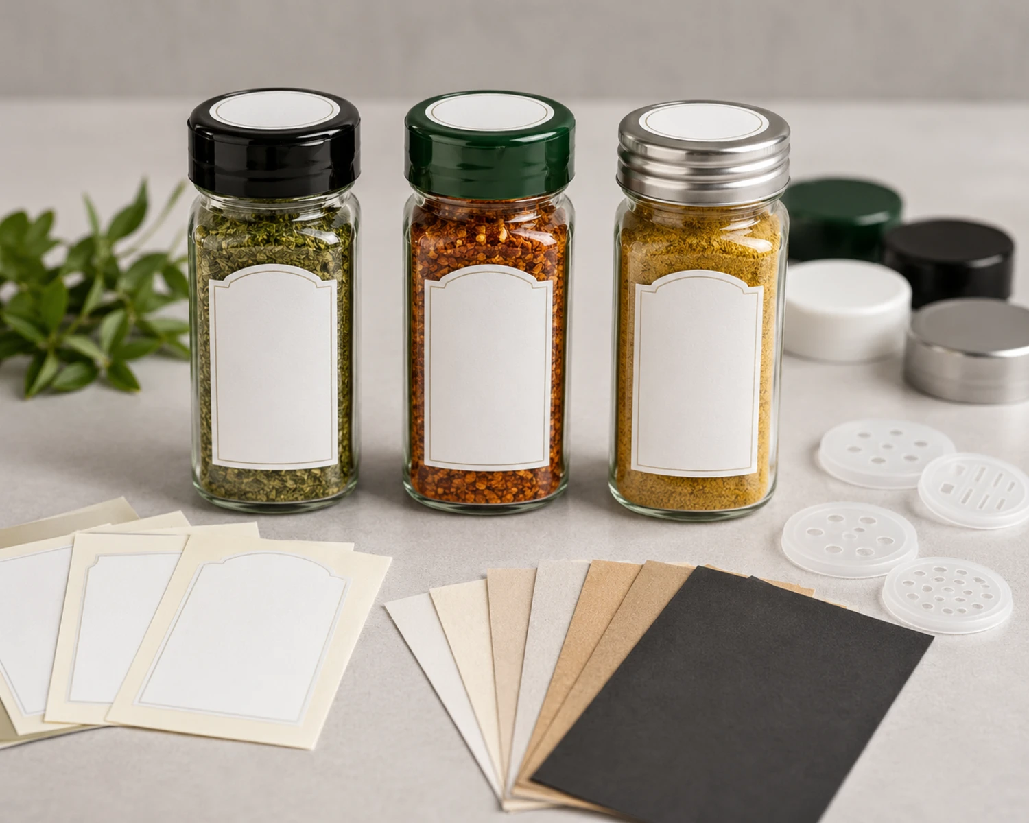 label and decoration detail image of Spice Glass Jar showing food packaging label or custom surface option