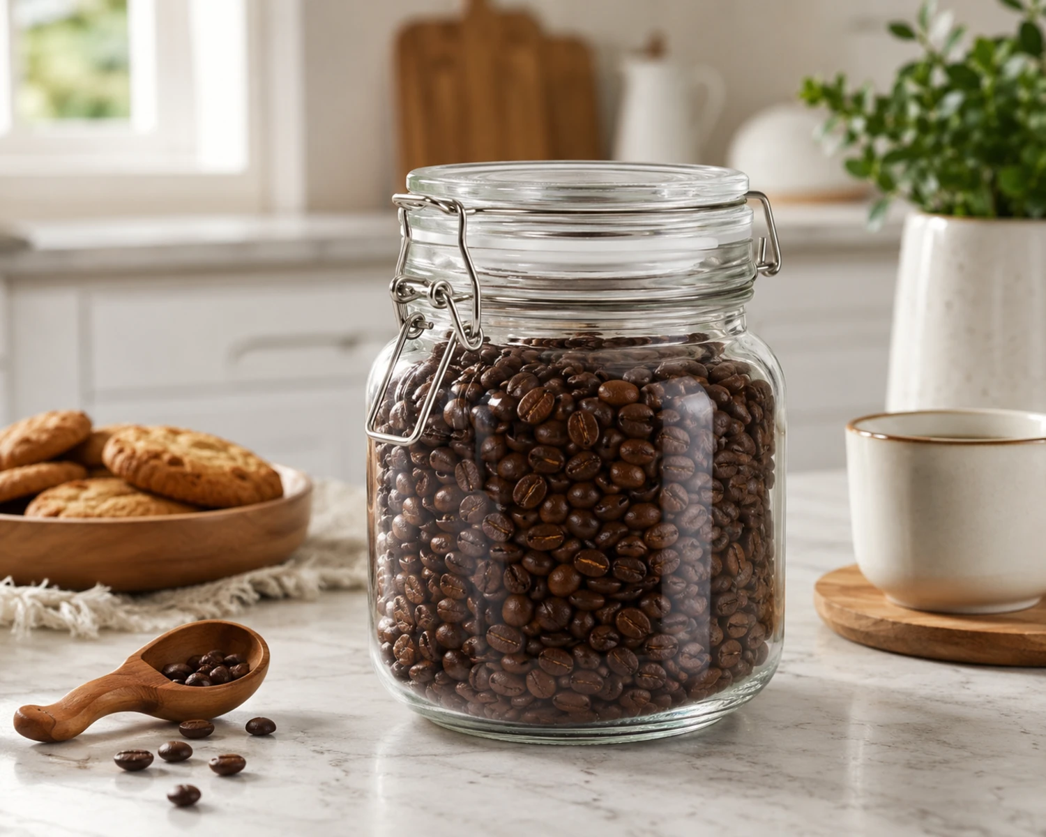 Wire-Bail Sealed Glass Jar finished food packaging campaign image showing premium glass jar presentation