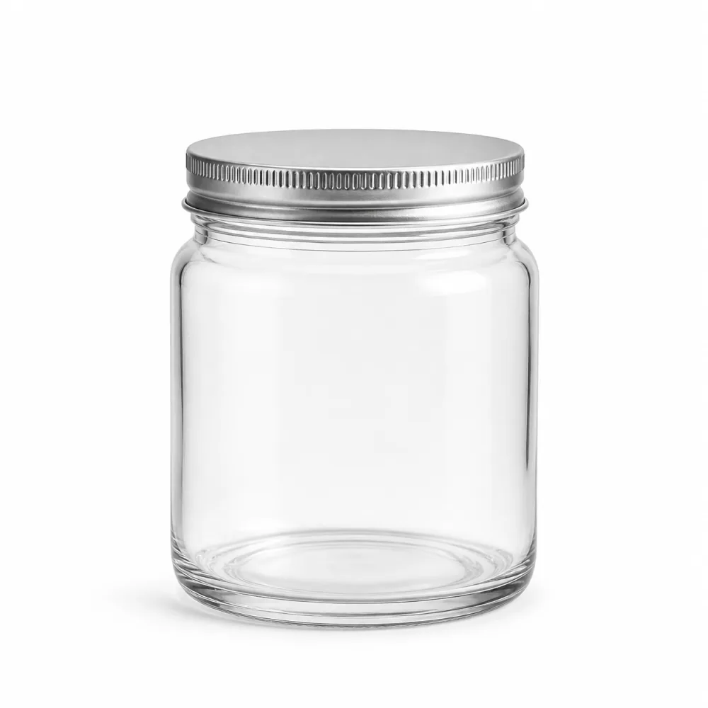 Screw-Top Food Glass Jar with Lid | Glass Food Storage Jar - front view