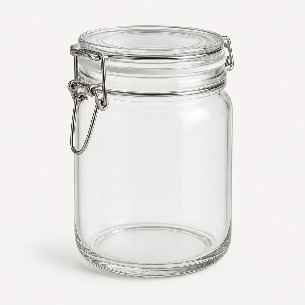Wire-Bail Sealed Glass Jar with Lid | Glass Food Storage Jar - closure detail
