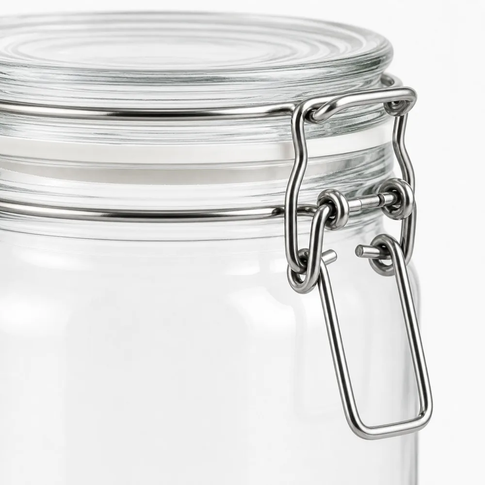 Wire-Bail Sealed Glass Jar with Lid | Glass Food Storage Jar - packing view