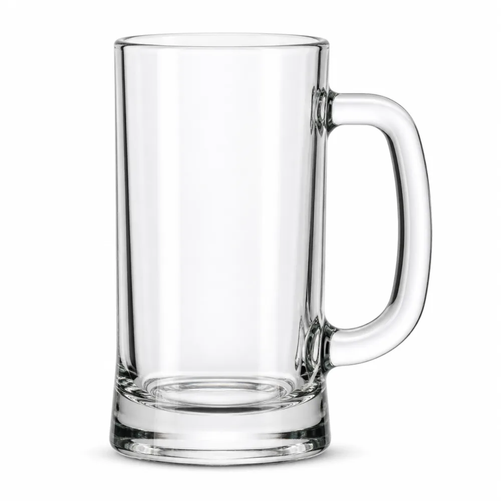 Beer Glass Mug with smooth rim and stable base - front view