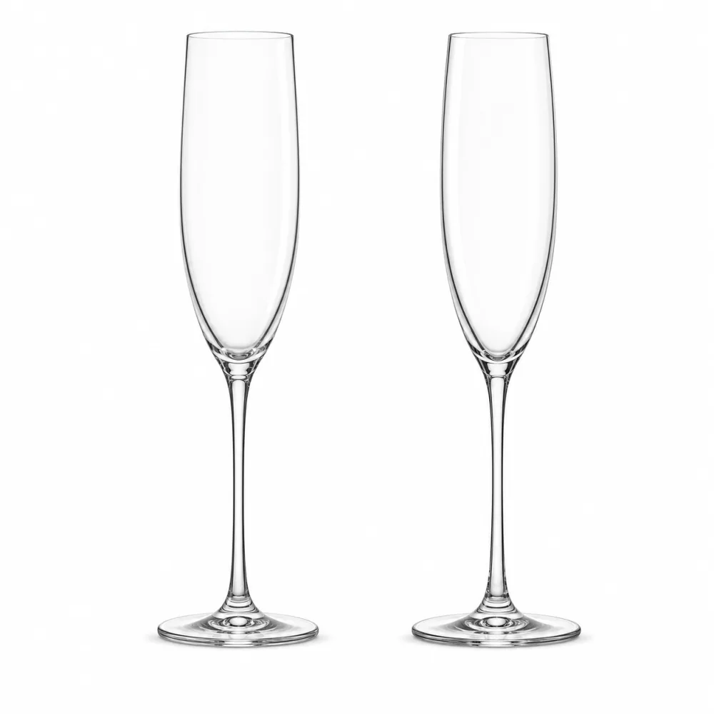 Champagne Flute Glass with smooth rim and stable base - decoration view