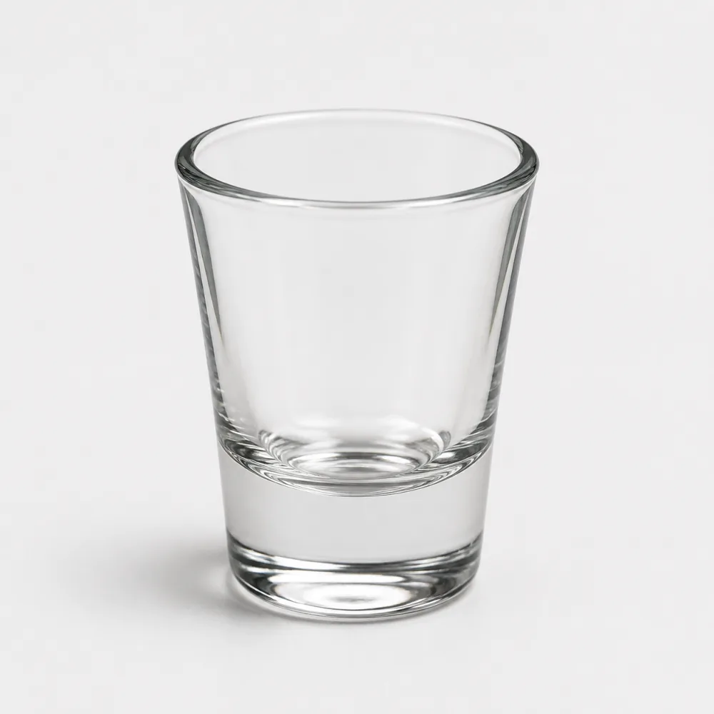 Shot Glass with smooth rim and stable base - closure detail