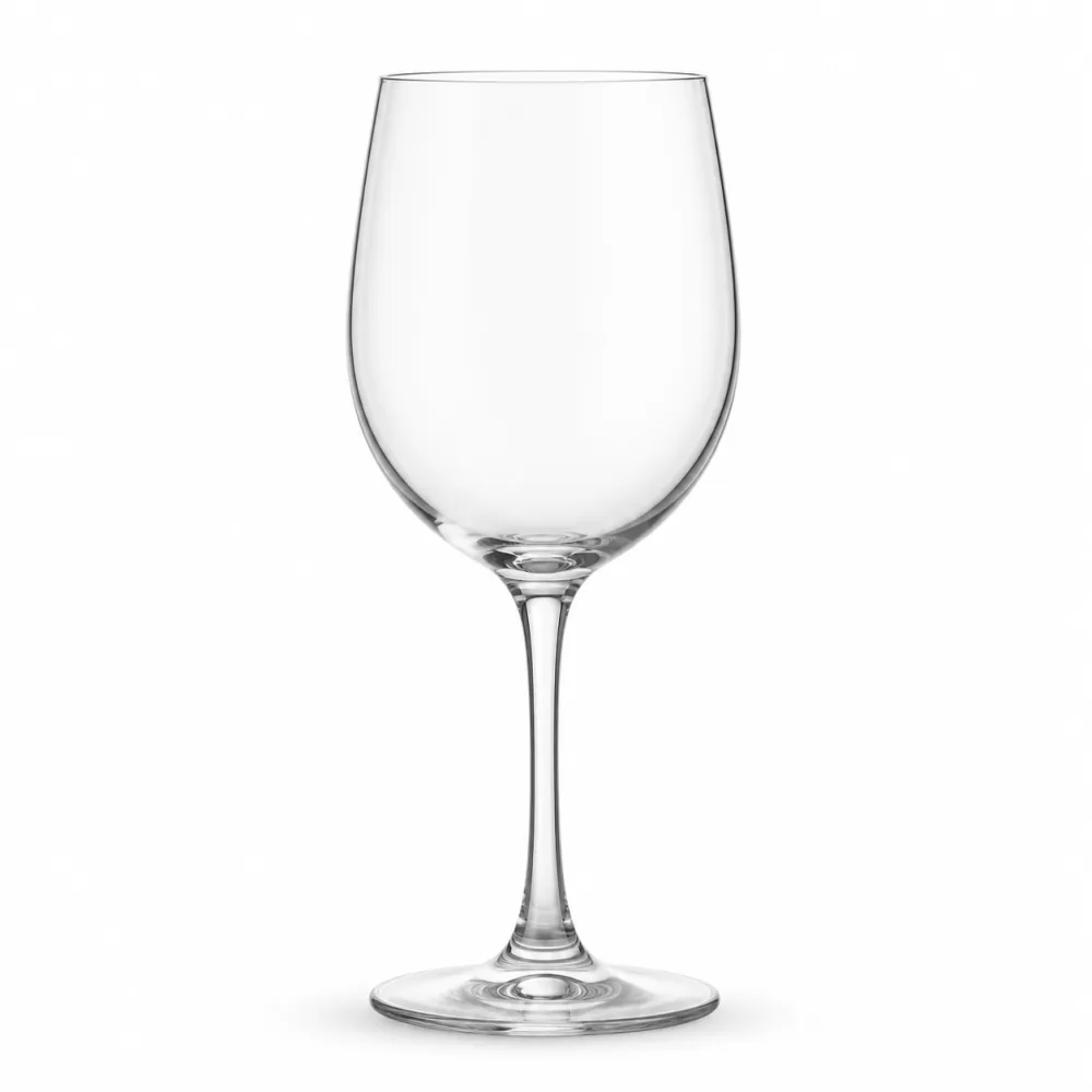 Wine Glass with smooth rim and stable base - front view