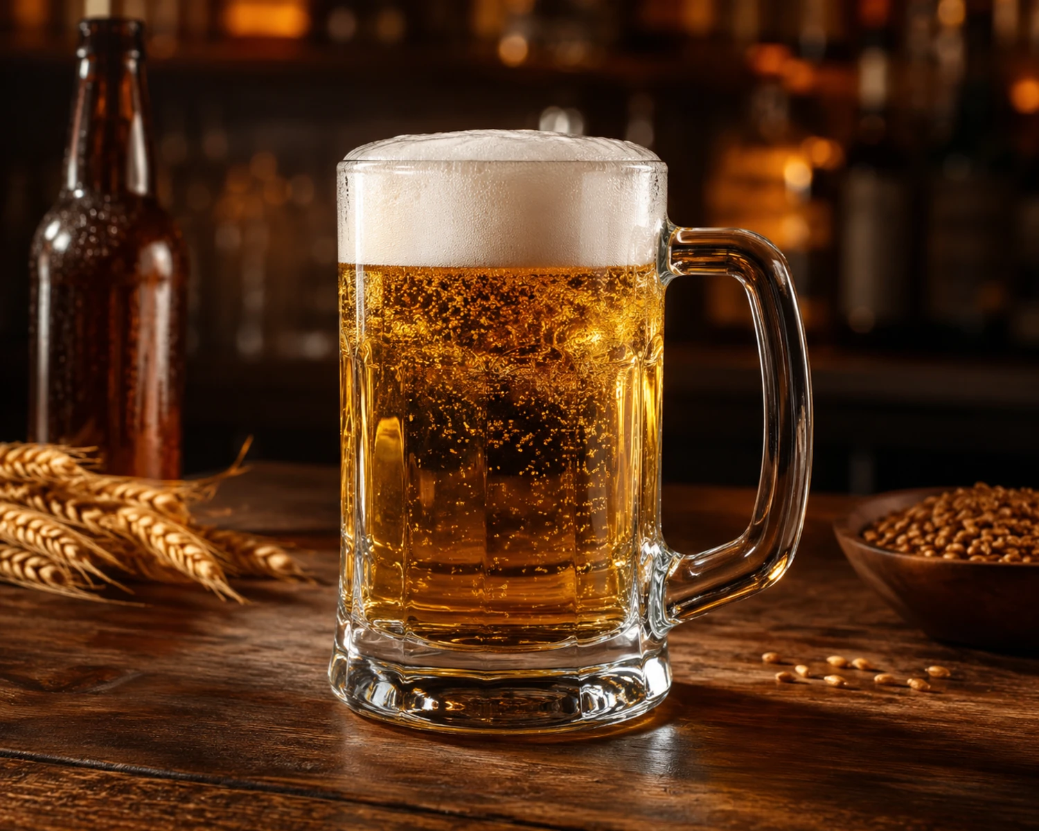 Beer Glass Mug finished drinkware campaign image showing premium glass cup presentation