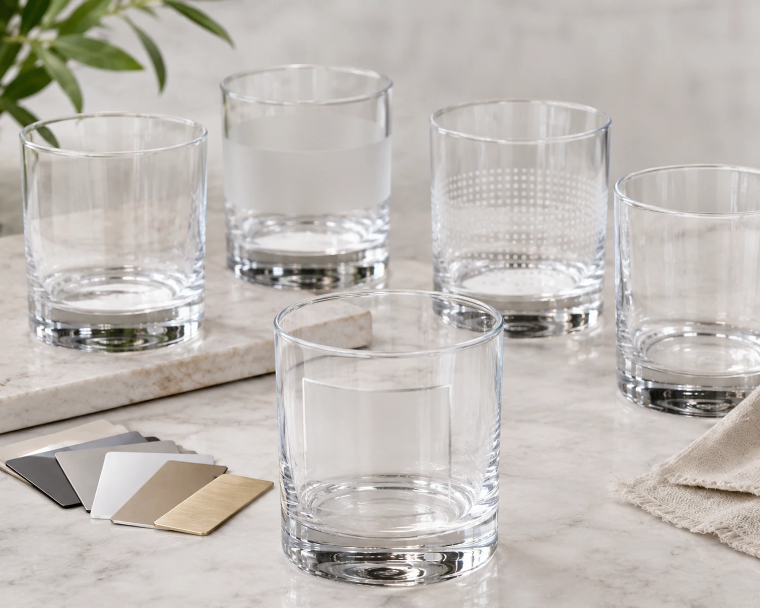 Straight Glass Cup printing and decoration detail image showing custom glassware branding options