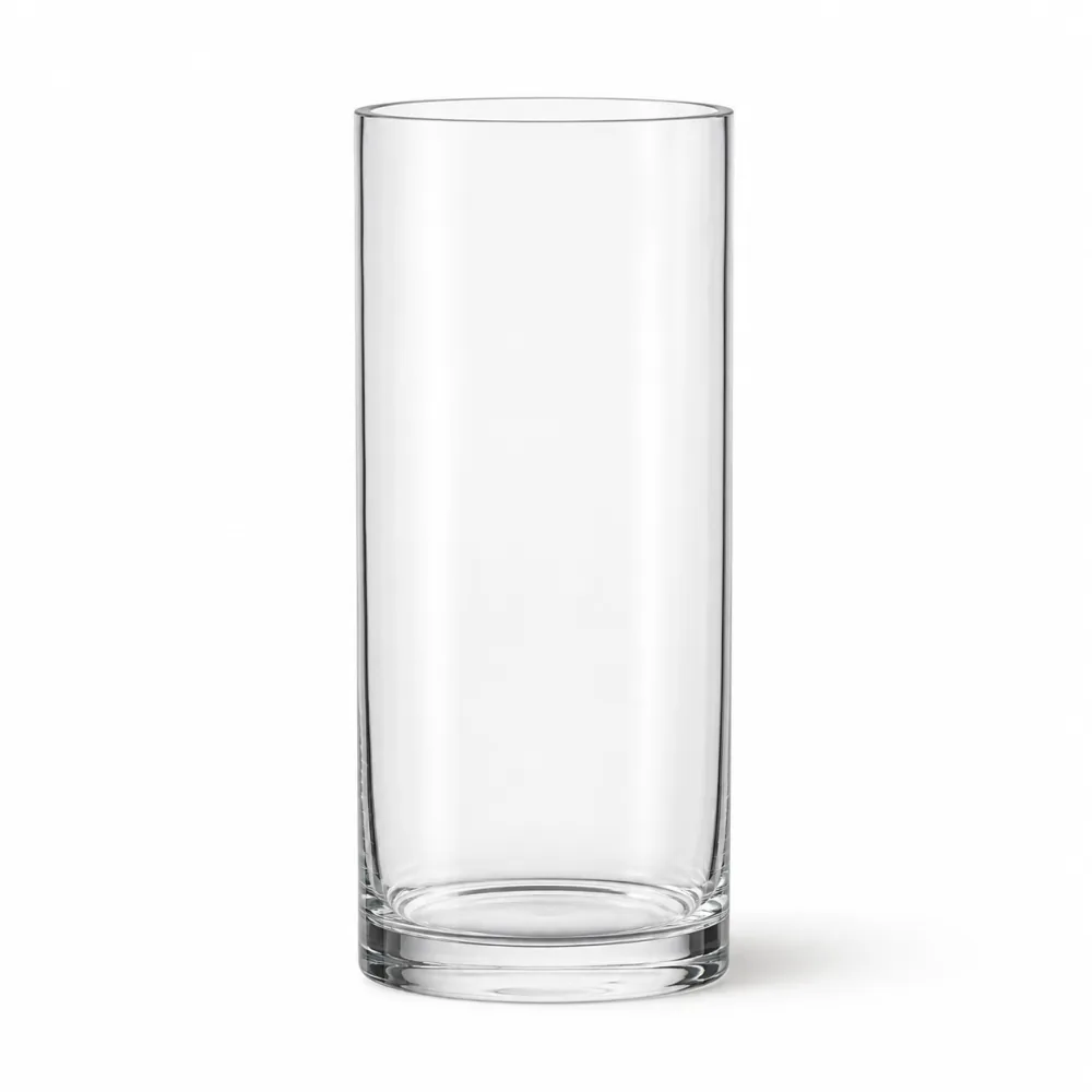Cylinder Glass Vase for flower and home decor display - front view