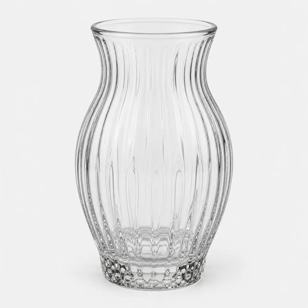 Embossed Decorative Glass Vase for flower and home decor display - closure detail