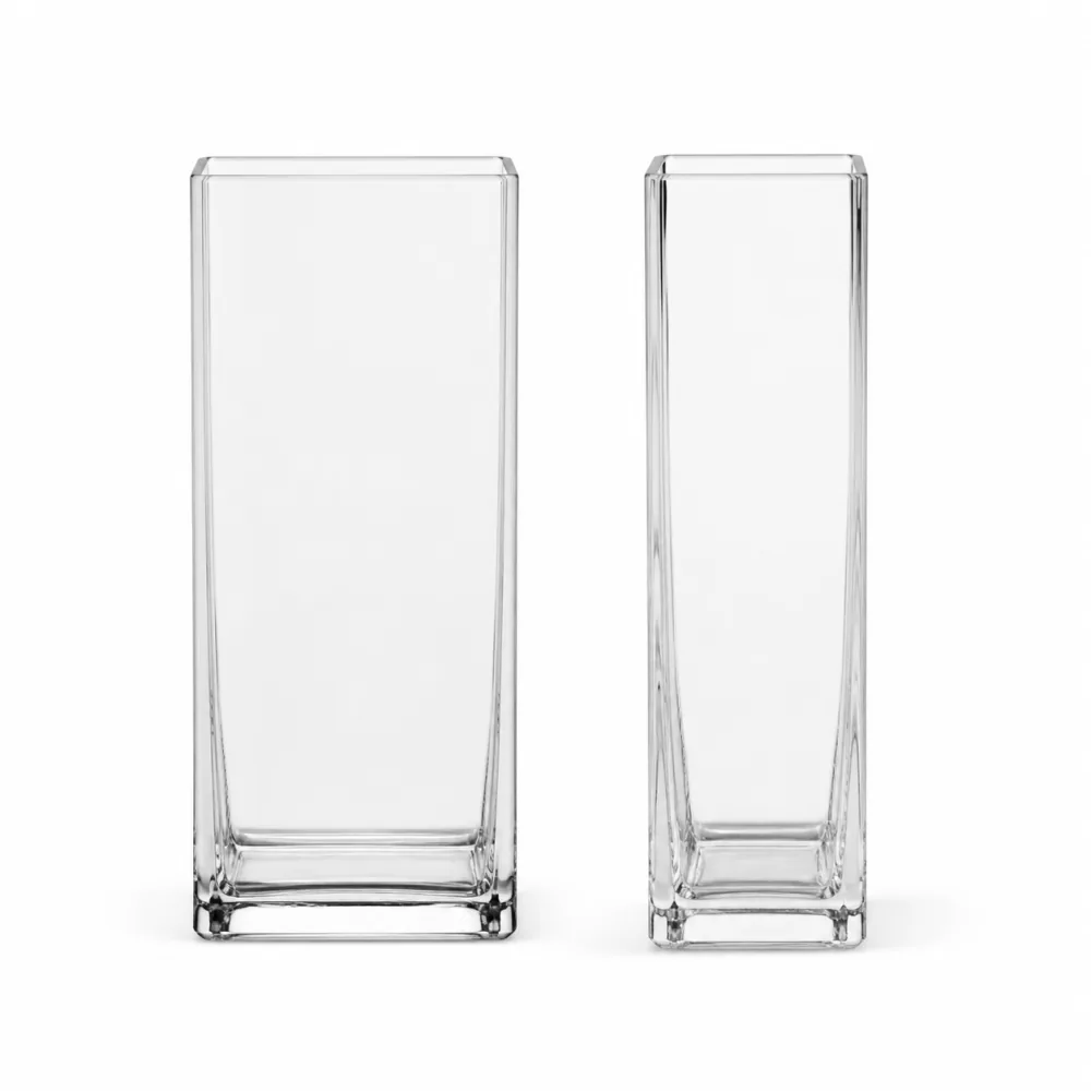 Square Glass Vase for flower and home decor display - decoration view