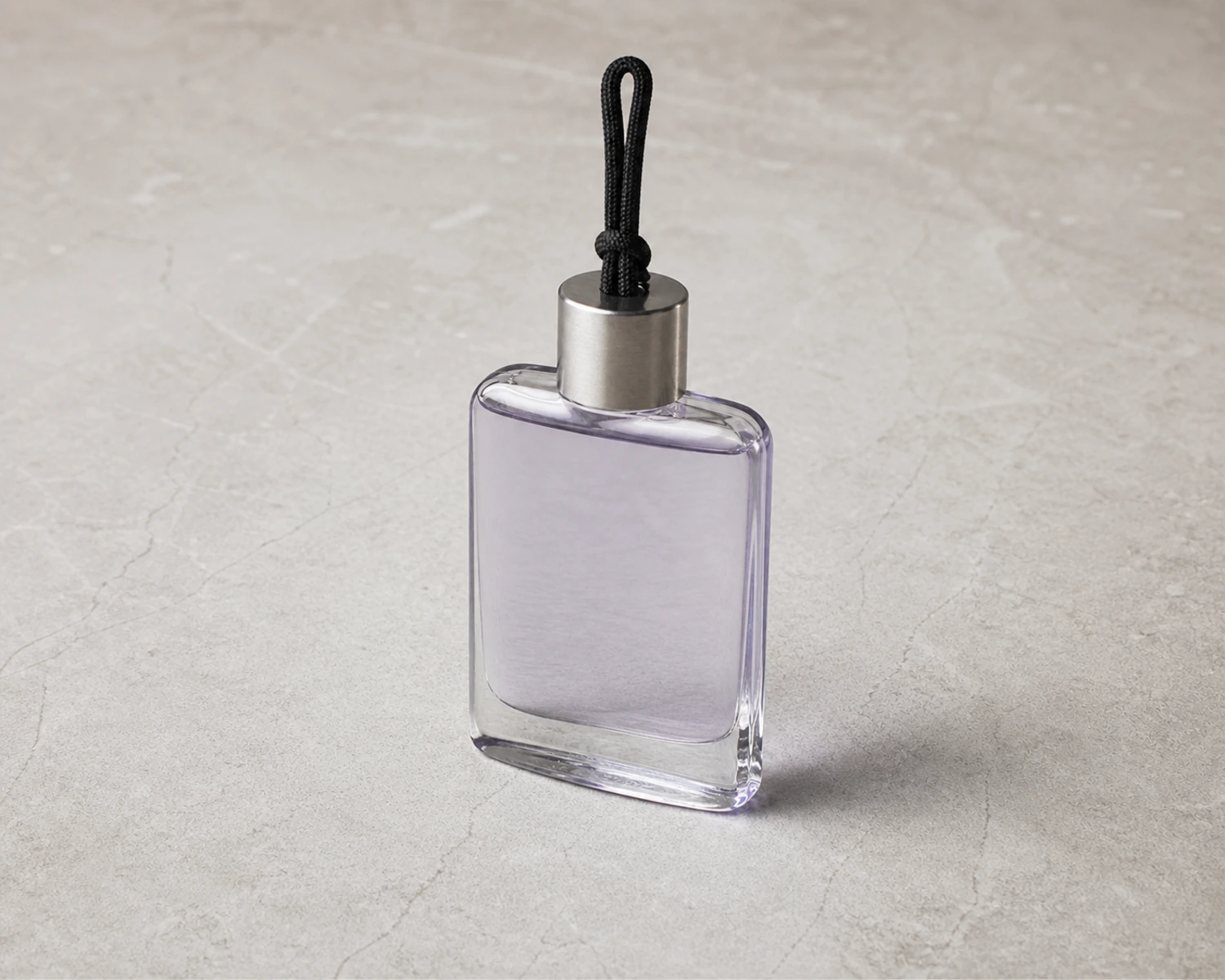 glass structure detail image of Flat Hanging Diffuser Bottle showing shape, rim and material quality