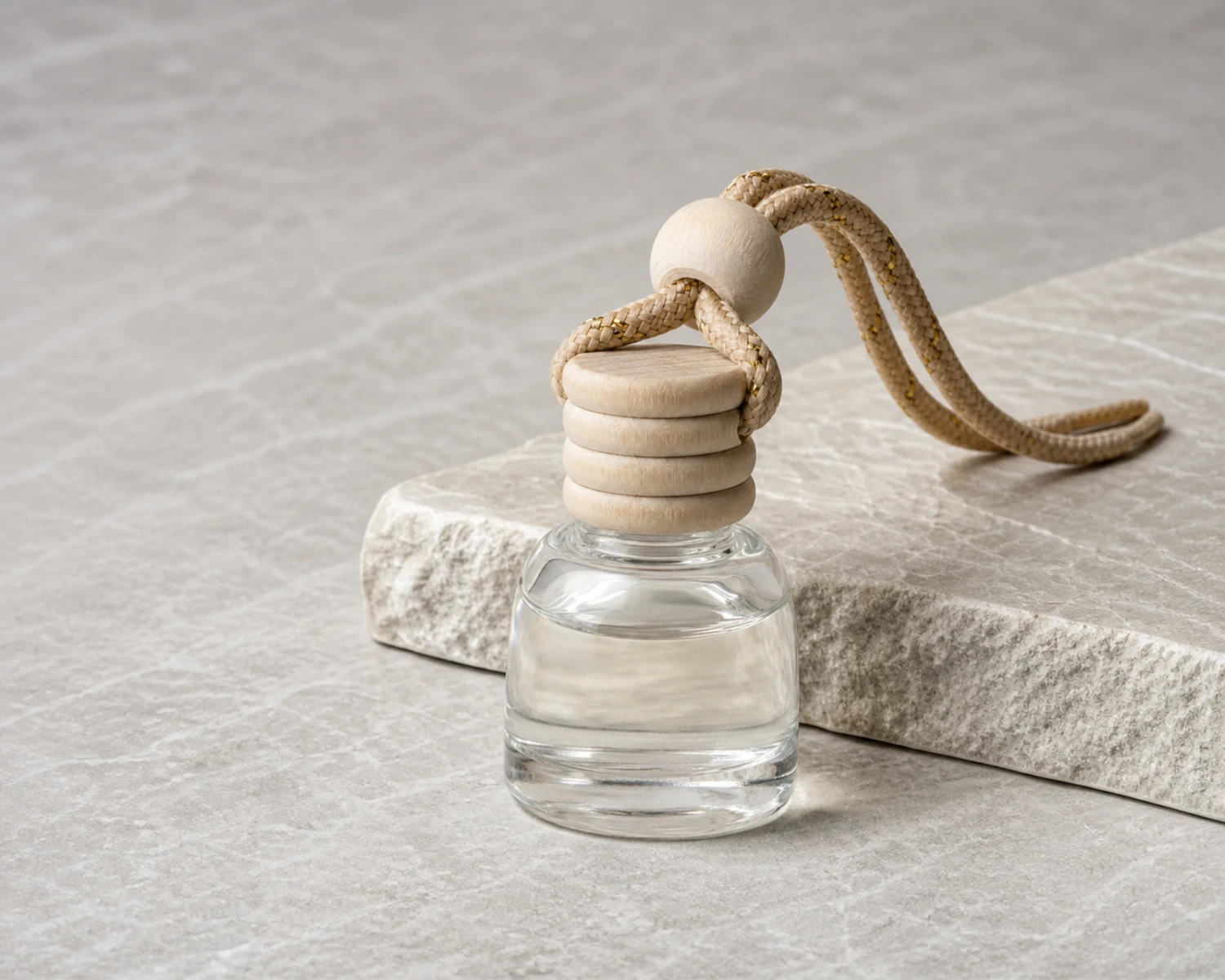 glass structure detail image of Mini Hanging Diffuser Bottle showing shape, rim and material quality
