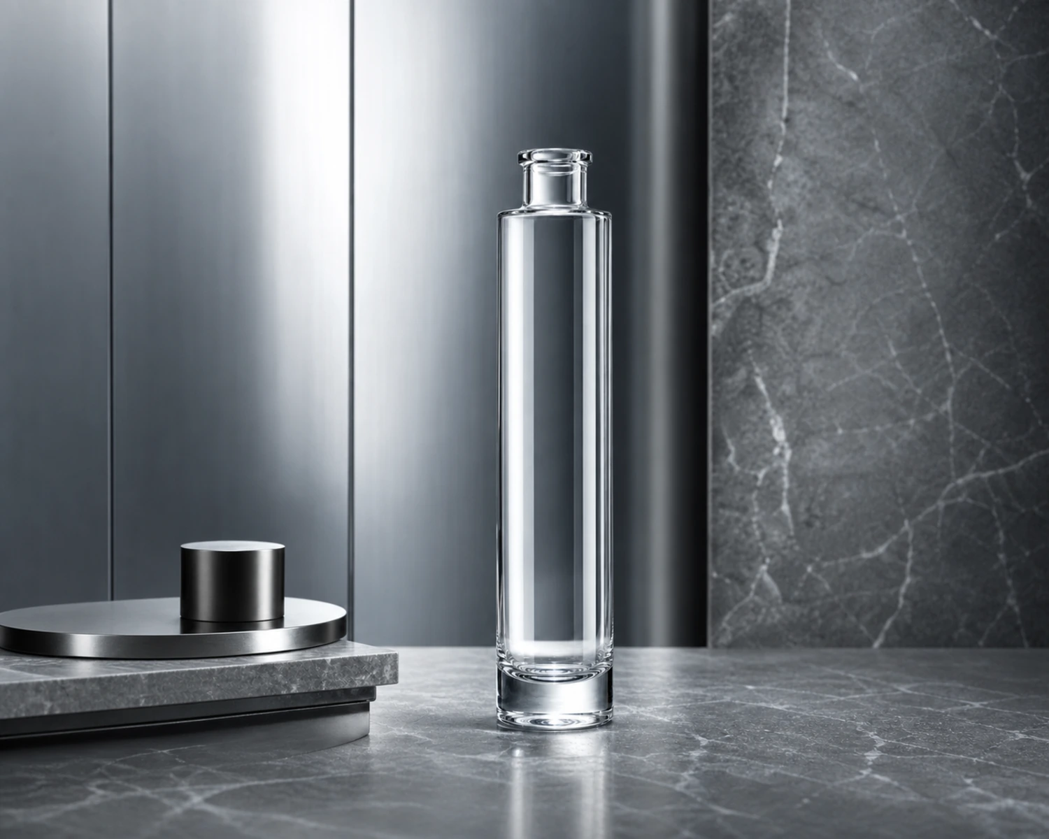 glass structure detail image of Tall Slim Diffuser Bottle showing shape, rim and material quality