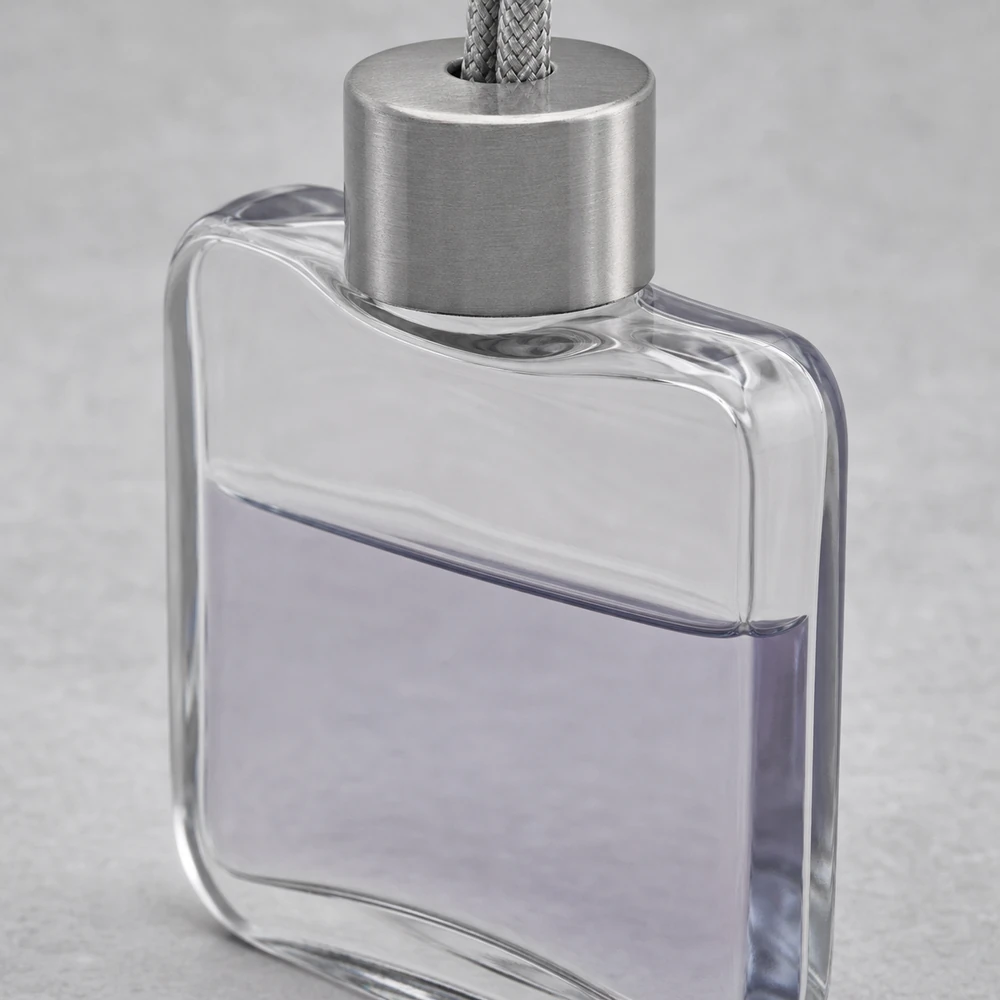 Flat Hanging Diffuser Bottle with cap and hanging cord for car diffuser packaging - packing view