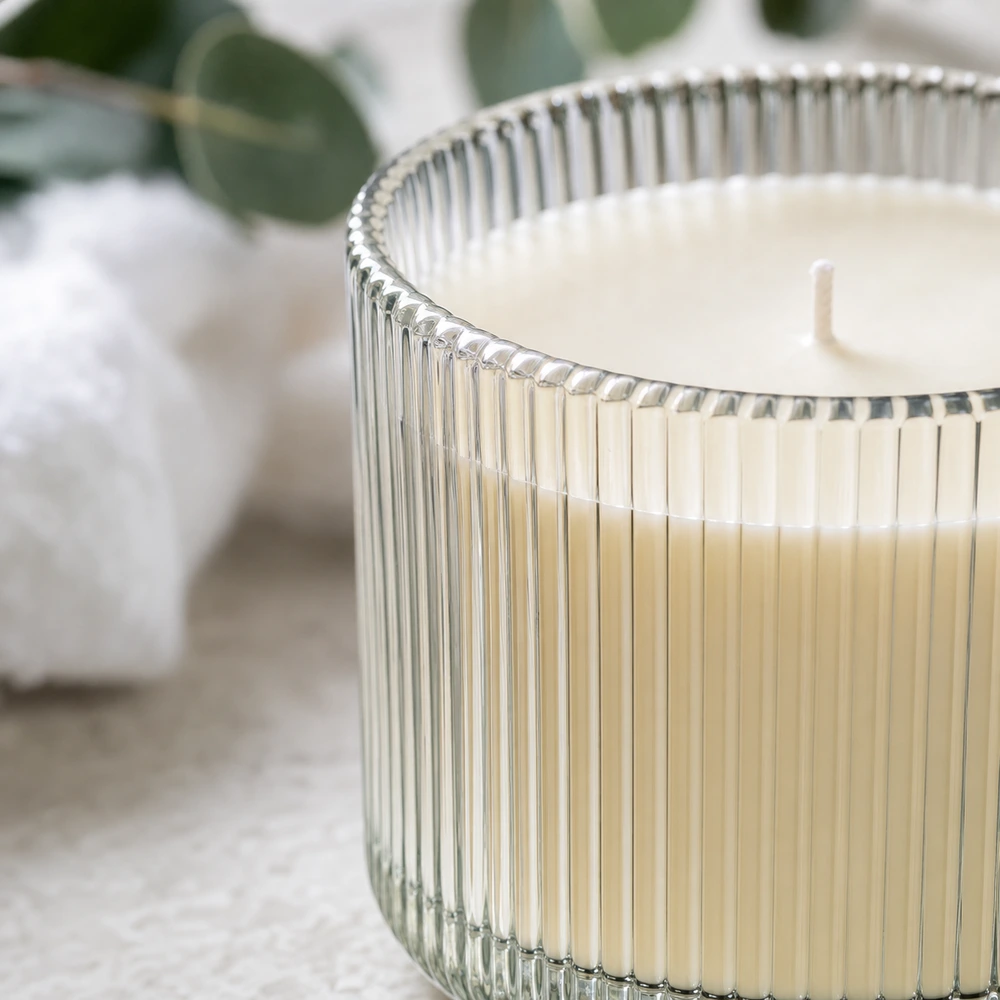 Fluted Glass Candle Jar for candle and home fragrance packaging - packing view
