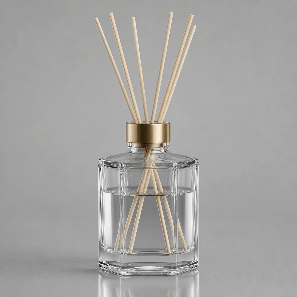 Hexagonal Reed Diffuser Bottle with cap and stopper - decoration view