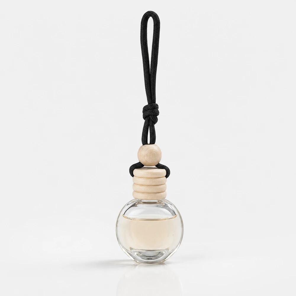 Mini Hanging Diffuser Bottle with cap and hanging cord for car diffuser packaging - front view