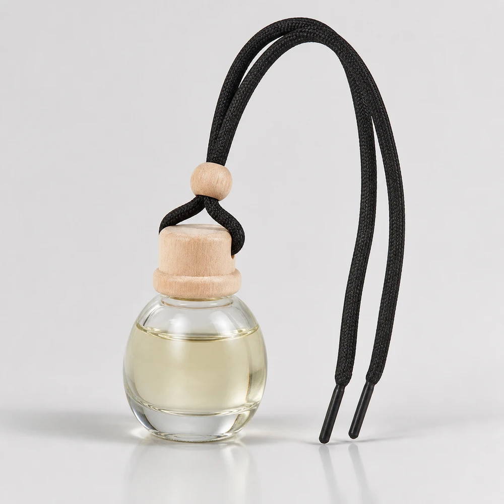 Mini Hanging Diffuser Bottle with cap and hanging cord for car diffuser packaging - closure detail